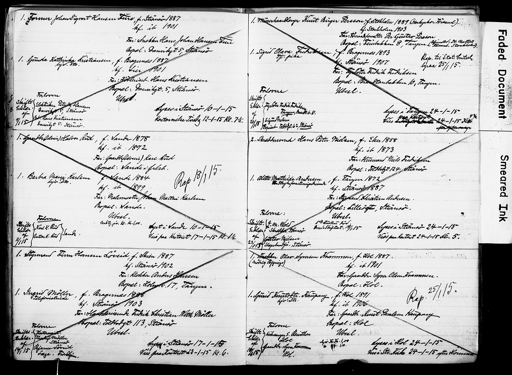 Strømsø kirkebøker, AV/SAKO-A-246/H/Ha/L0014: Lysningsprotokoll nr. 14, 1911-1920