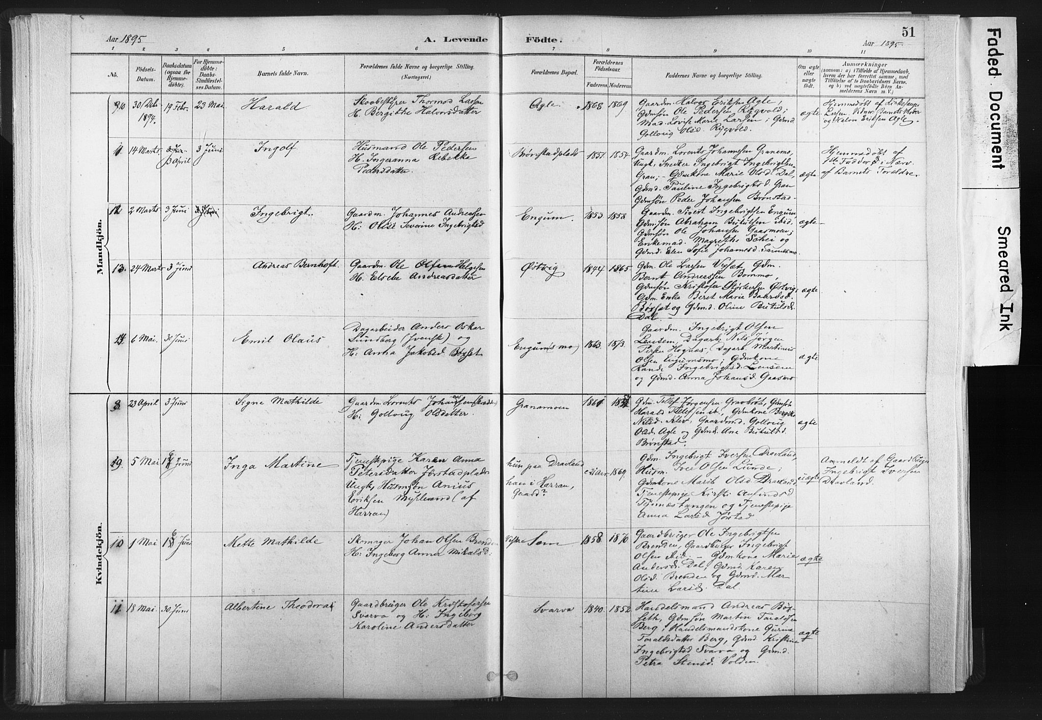 Ministerialprotokoller, klokkerbøker og fødselsregistre - Nord-Trøndelag, AV/SAT-A-1458/749/L0474: Ministerialbok nr. 749A08, 1887-1903, s. 51