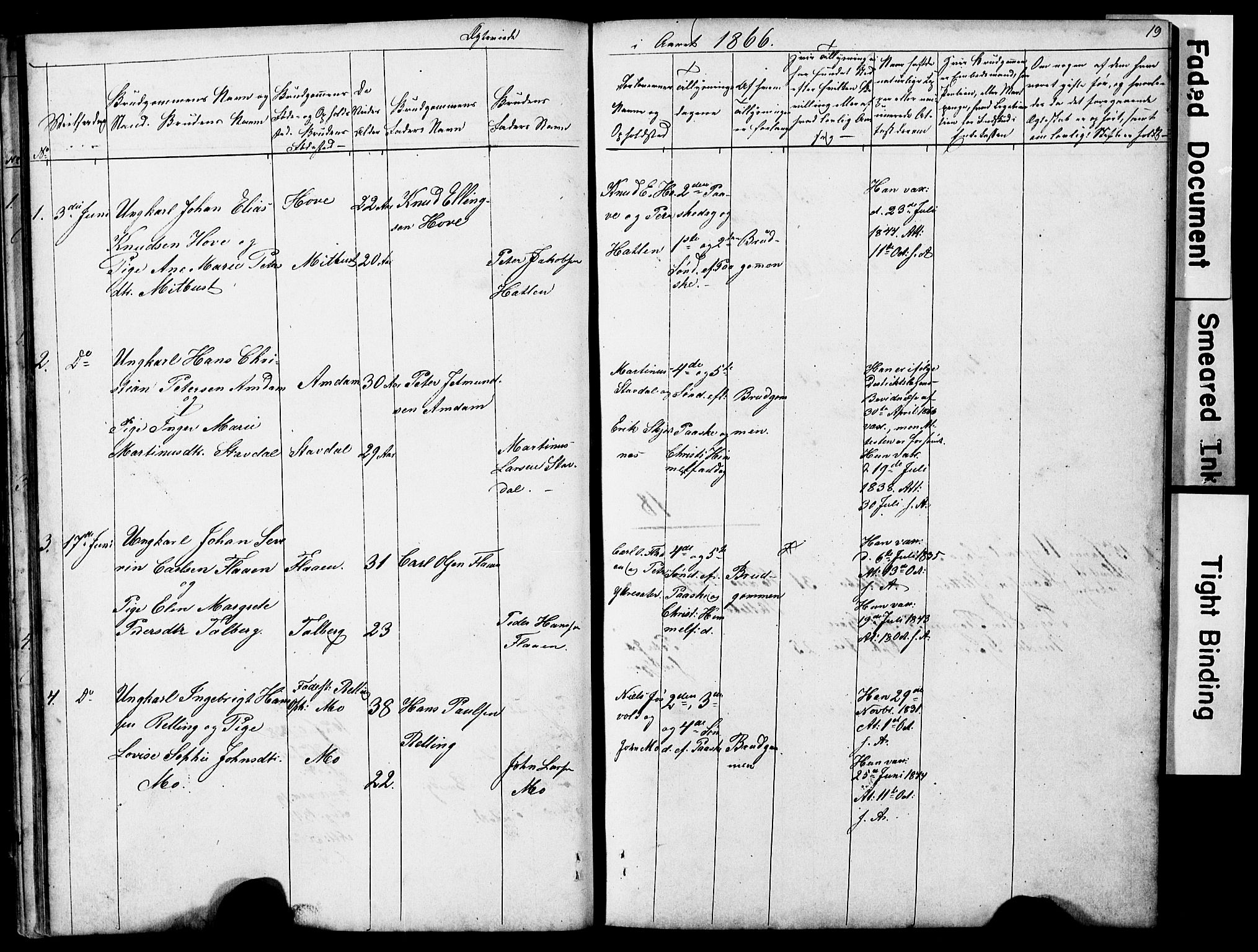 Ministerialprotokoller, klokkerbøker og fødselsregistre - Møre og Romsdal, AV/SAT-A-1454/521/L0301: Klokkerbok nr. 521C02, 1854-1881, s. 19