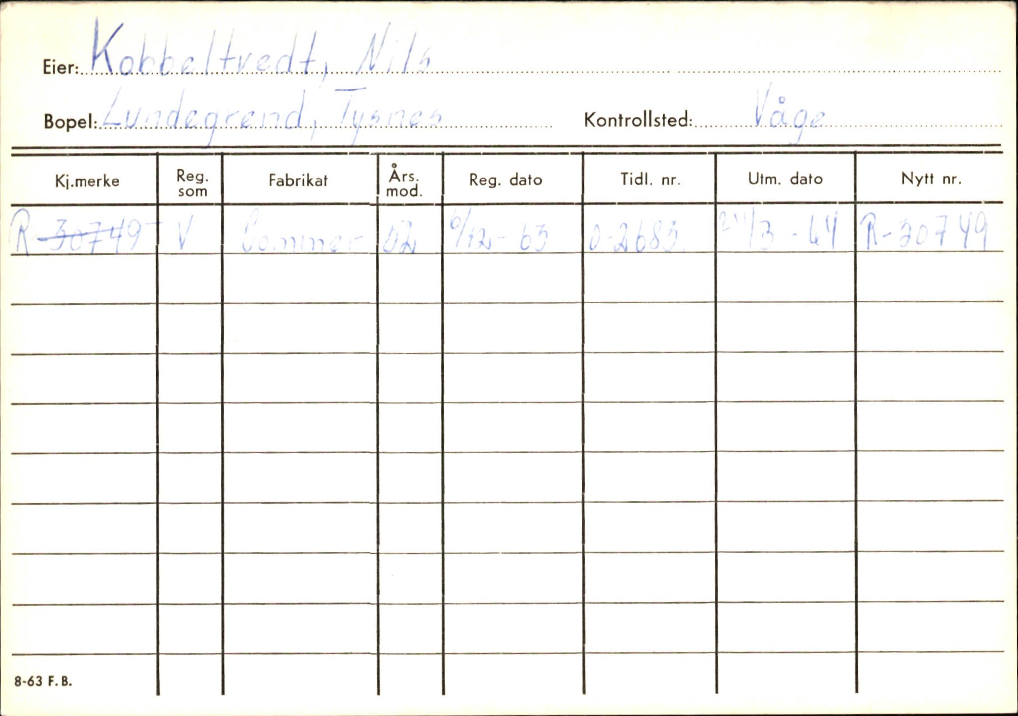Statens vegvesen, Hordaland vegkontor, AV/SAB-A-5201/2/Ha/L0030: R-eierkort K, 1920-1971, s. 33