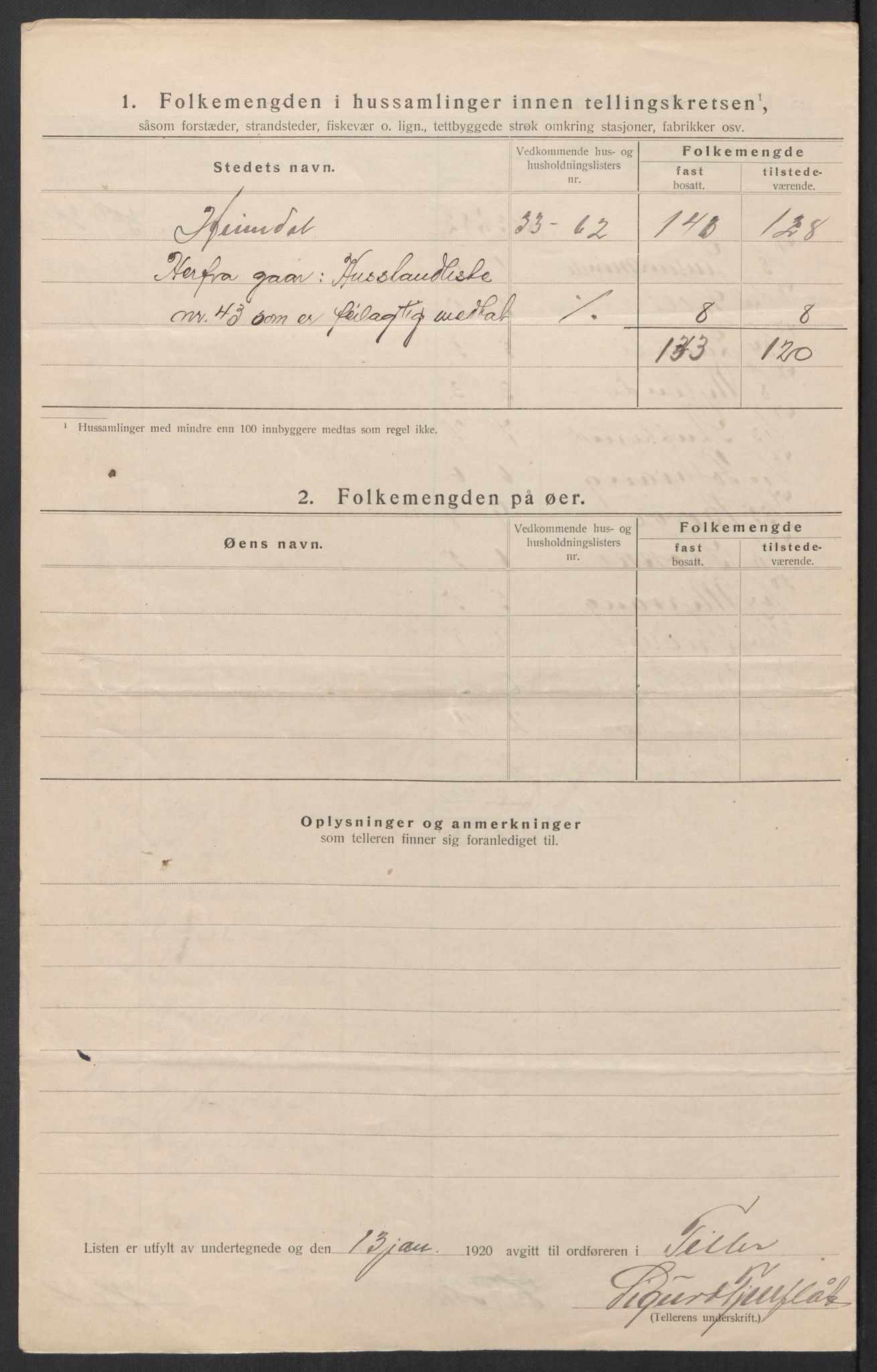 SAT, Folketelling 1920 for 1661 Tiller herred, 1920, s. 14