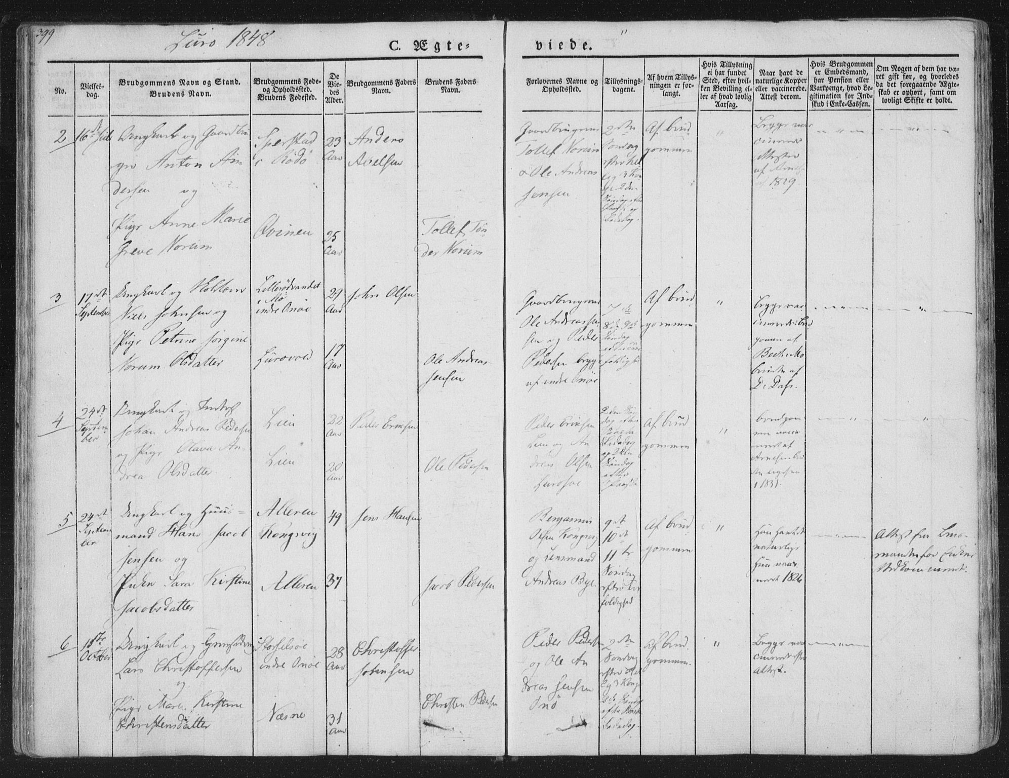 Ministerialprotokoller, klokkerbøker og fødselsregistre - Nordland, AV/SAT-A-1459/839/L0566: Ministerialbok nr. 839A03, 1825-1862, s. 399