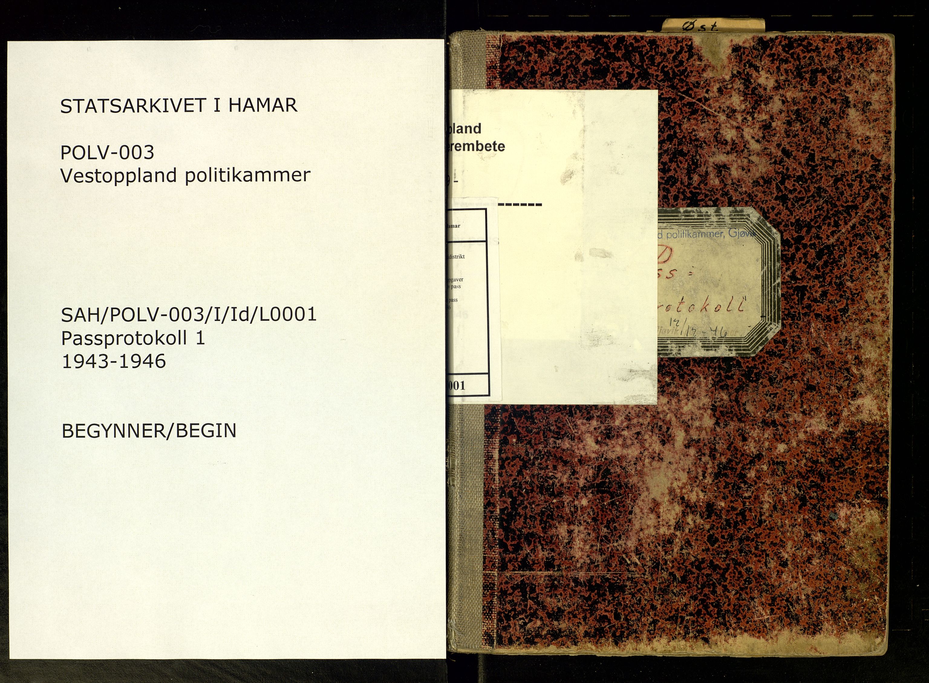 Vestoppland politidistrikt, AV/SAH-POLV-003/I/Id/L0001: Utstedelse av pass, 1943-1946