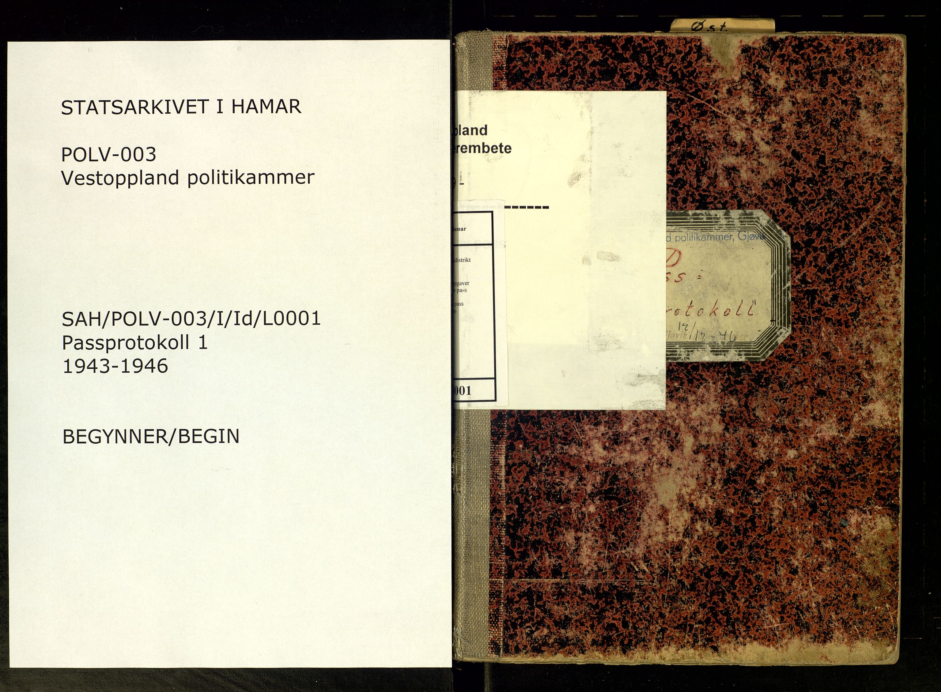 Vestoppland politidistrikt, SAH/POLV-003/I/Id/L0001: Utstedelse av pass, 1943-1946