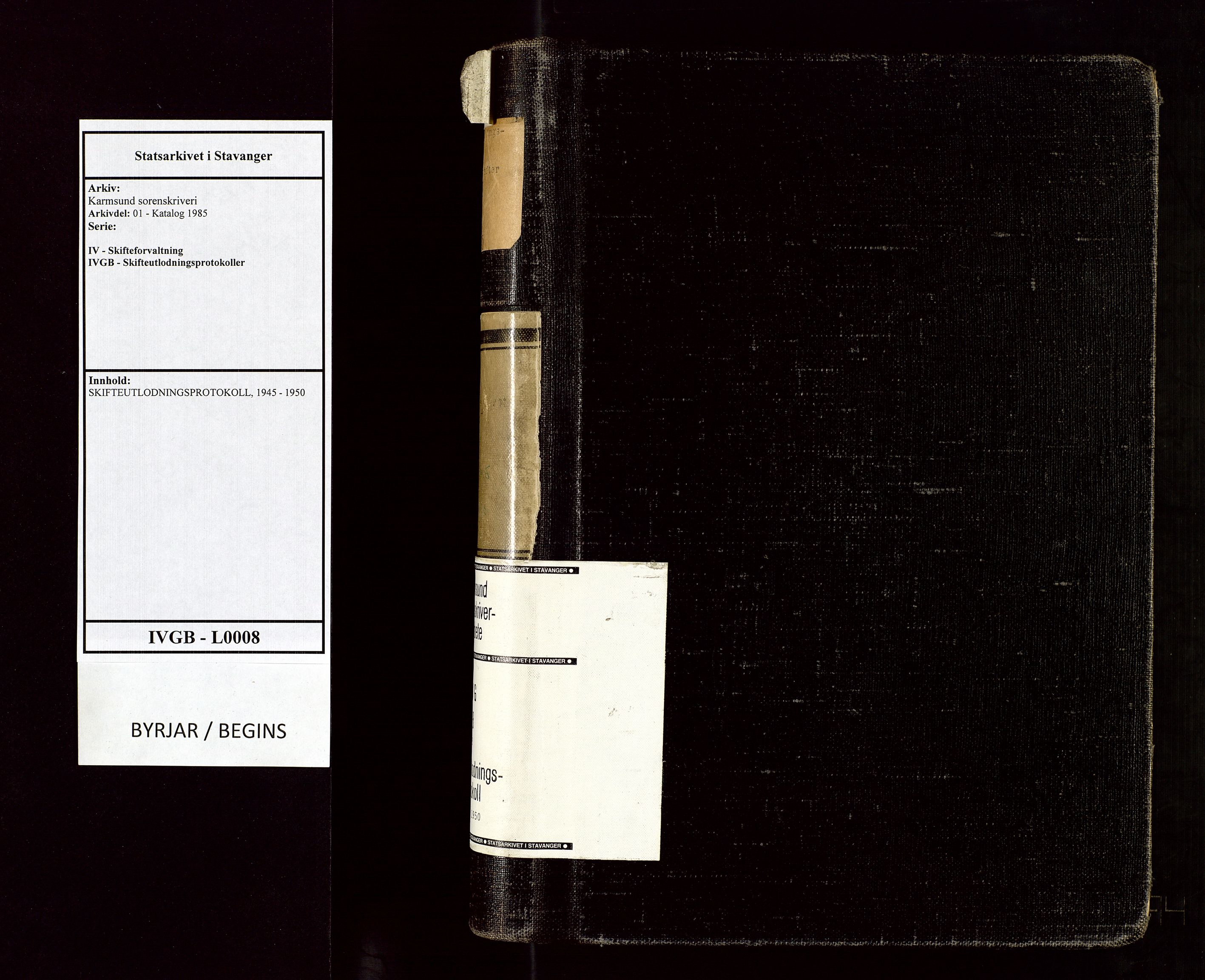 Karmsund sorenskriveri, SAST/A-100311/01/IV/IVGB/L0008: SKIFTEUTLODNINGSPROTOKOLL, 1945-1950