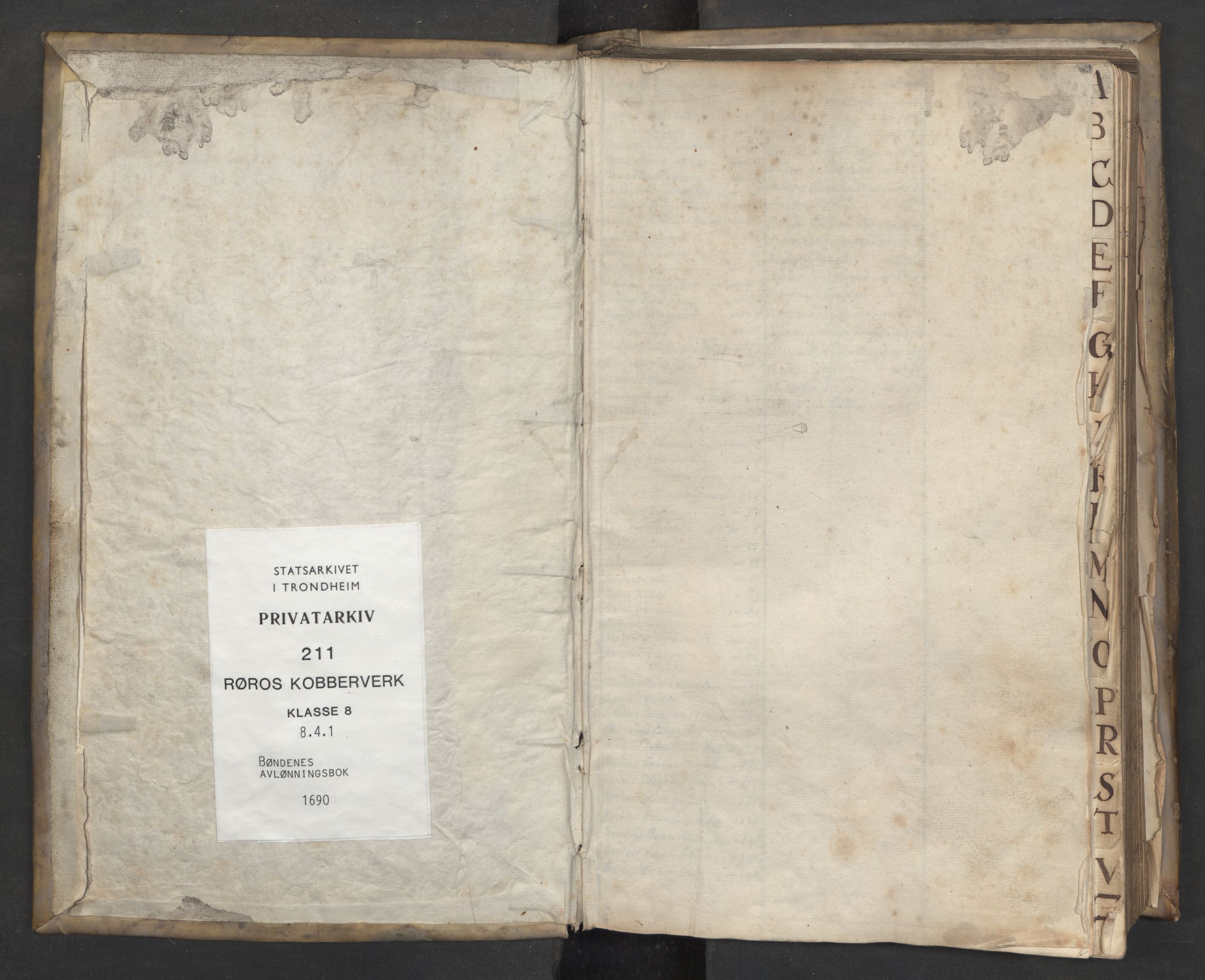 Røros kobberverk, SAT/PA-0211/1/08/L0411: 8.4.1 Bøndenes avlønningsbok, 1690
