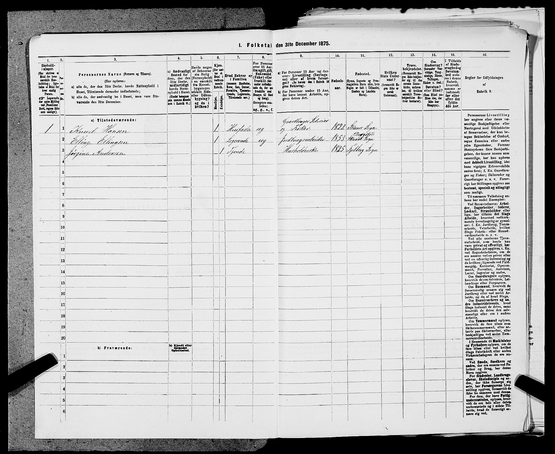 SAST, Folketelling 1875 for 1152L Torvastad prestegjeld, Torvastad sokn, Skåre sokn og Utsira sokn, 1875, s. 1240