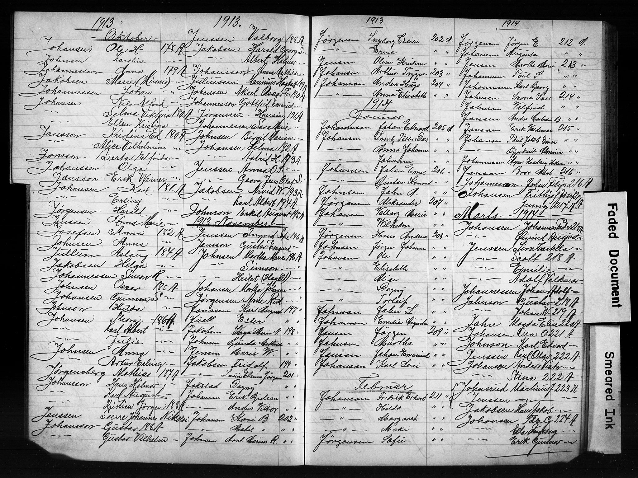 Oslo politidistrikt, AV/SAO-A-10085/E/Ee/Eefa/L0011: Register til emigrantprotokollene, 1910-1914