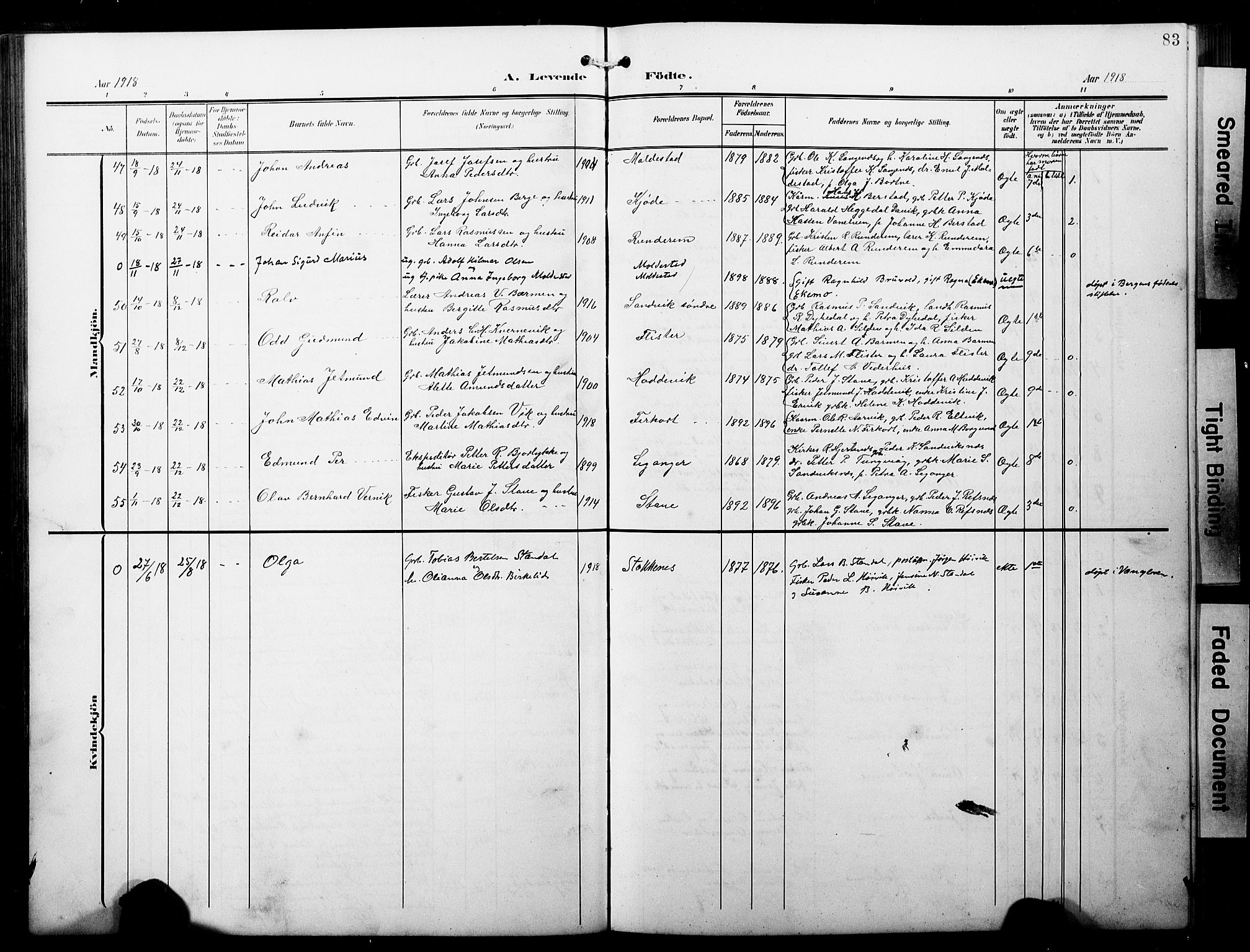 Selje sokneprestembete, AV/SAB-A-99938/H/Ha/Hab/Habb: Klokkerbok nr. B 1, 1905-1923, s. 83