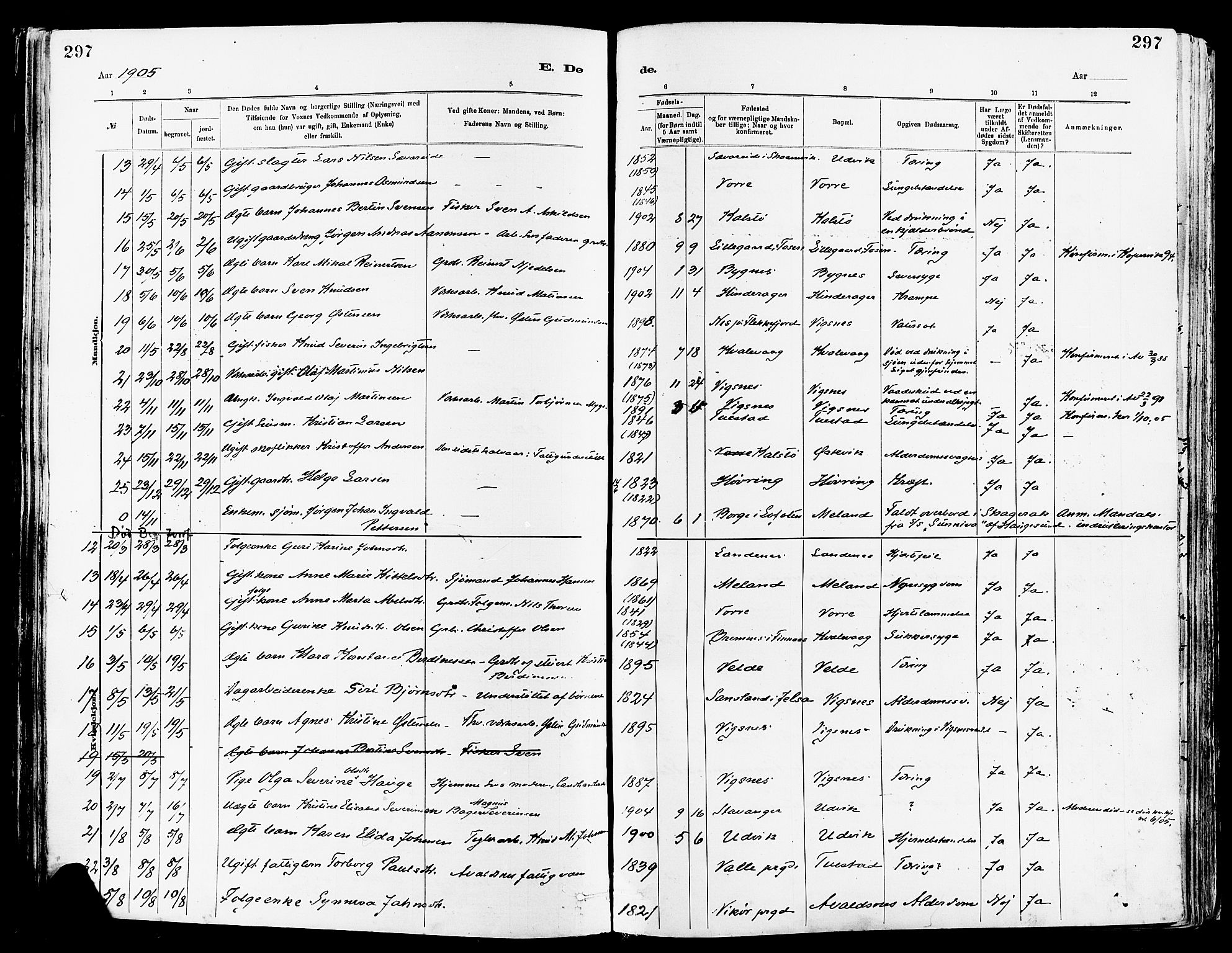 Avaldsnes sokneprestkontor, AV/SAST-A -101851/H/Ha/Haa/L0015: Ministerialbok nr. A 15, 1880-1906, s. 297