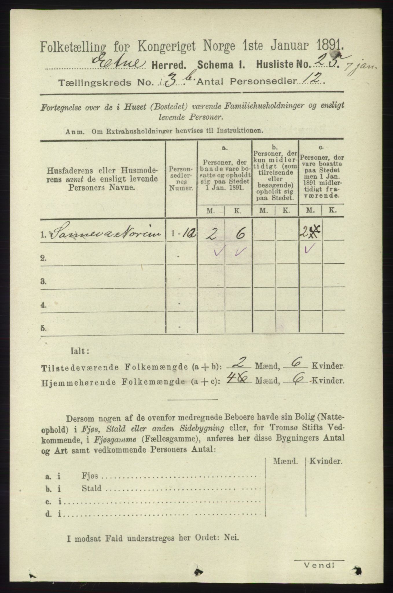 RA, Folketelling 1891 for 1211 Etne herred, 1891, s. 687