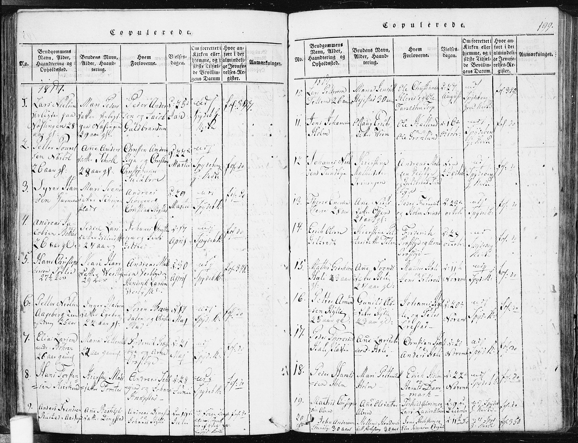 Spydeberg prestekontor Kirkebøker, SAO/A-10924/F/Fa/L0004: Ministerialbok nr. I 4, 1814-1841, s. 199