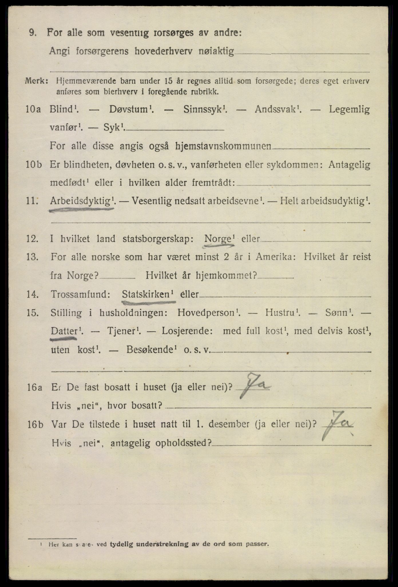 SAKO, Folketelling 1920 for 0824 Gransherad herred, 1920, s. 539