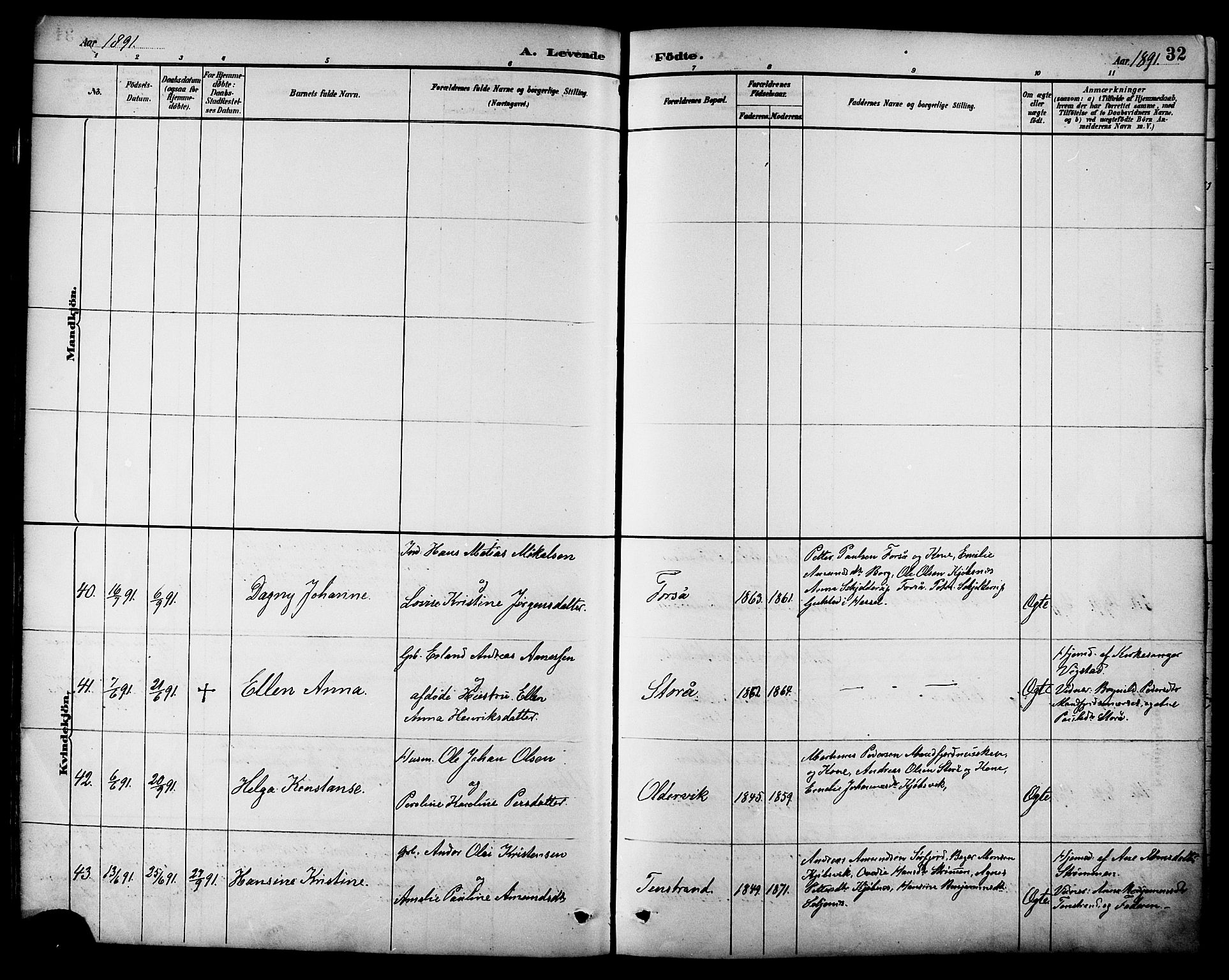 Ministerialprotokoller, klokkerbøker og fødselsregistre - Nordland, AV/SAT-A-1459/861/L0869: Ministerialbok nr. 861A04, 1889-1903, s. 32