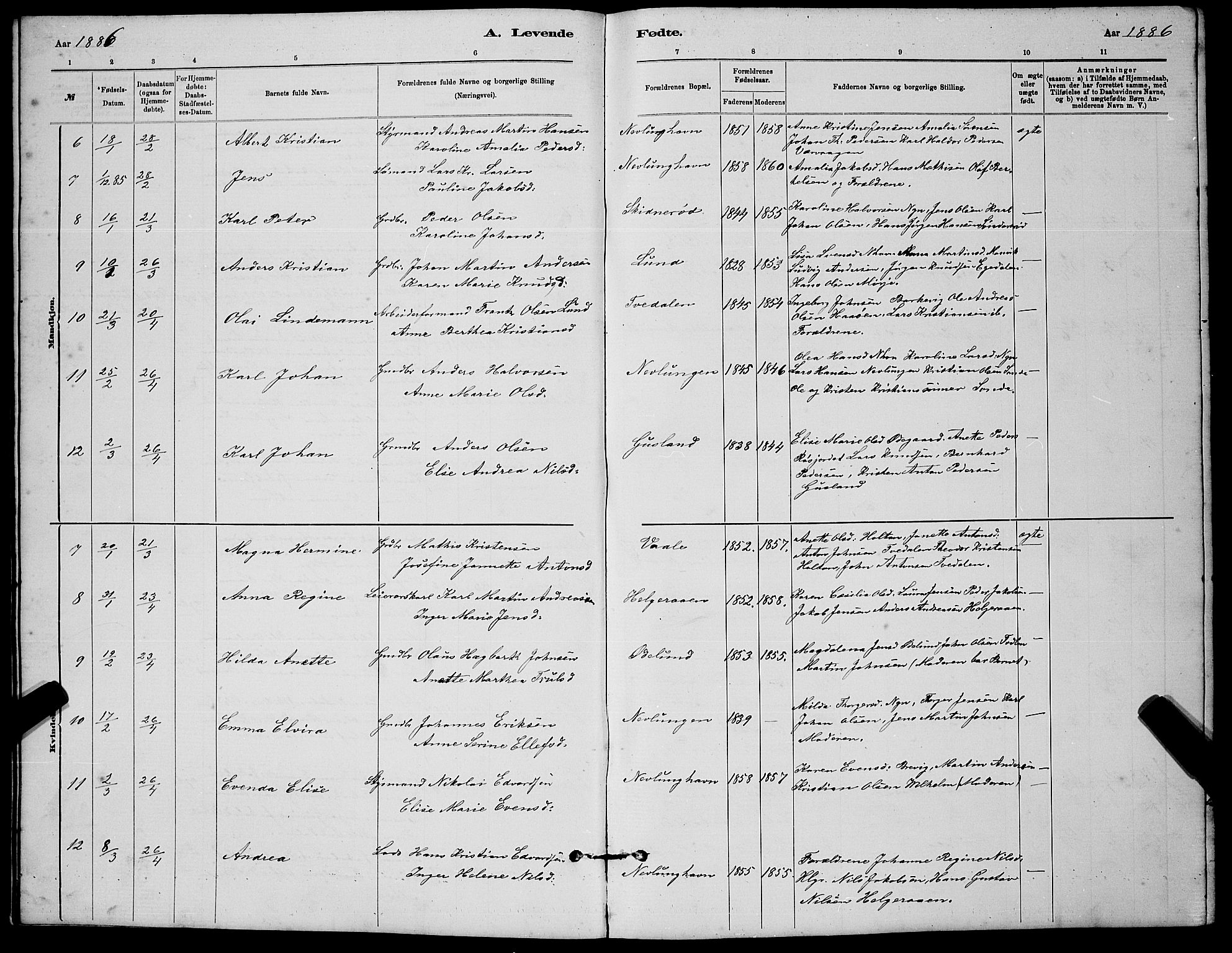 Brunlanes kirkebøker, AV/SAKO-A-342/G/Gb/L0002: Klokkerbok nr. II 2, 1878-1902