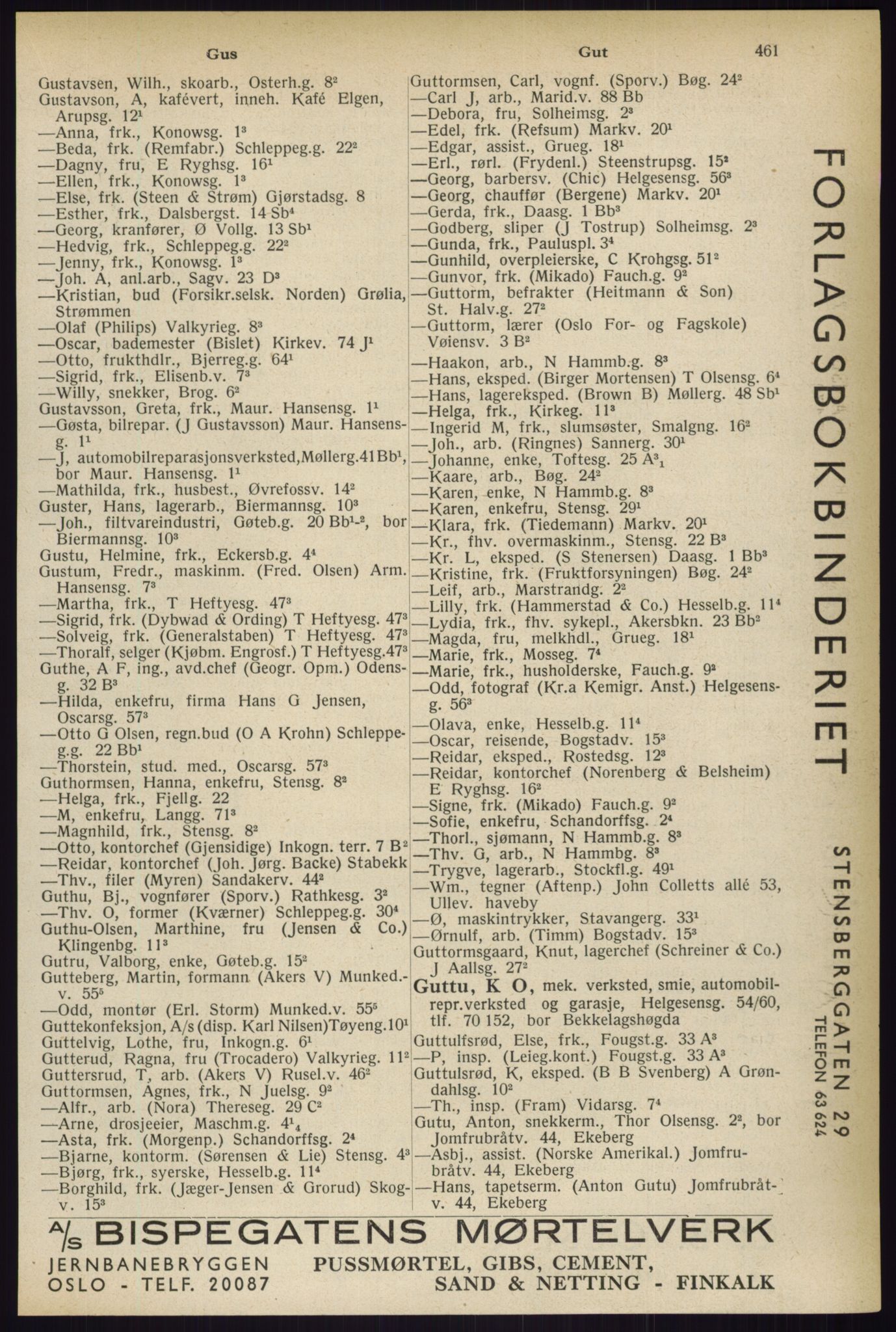 Kristiania/Oslo adressebok, PUBL/-, 1933, s. 461