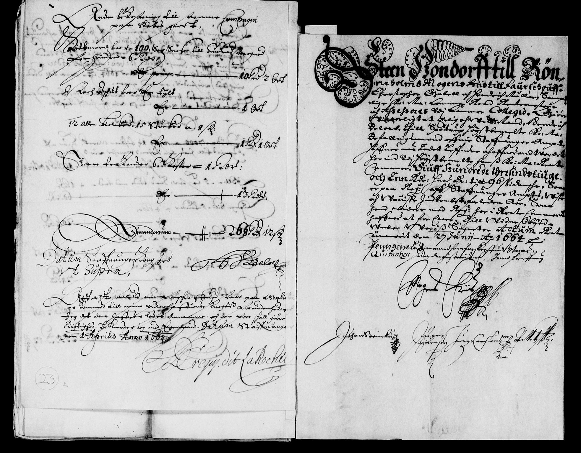 Rentekammeret inntil 1814, Reviderte regnskaper, Lensregnskaper, AV/RA-EA-5023/R/Rb/Rbs/L0047: Stavanger len, 1663-1664