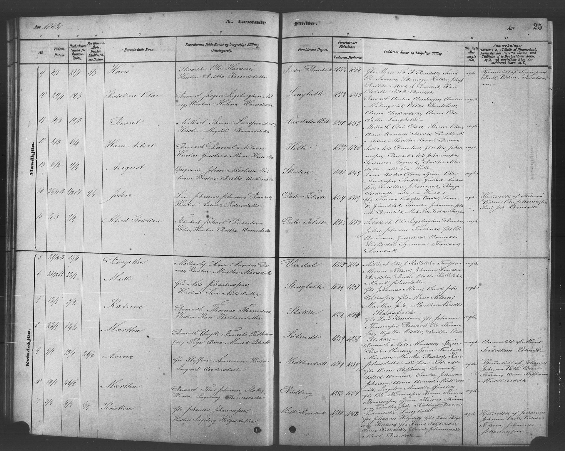 Bruvik Sokneprestembete, AV/SAB-A-74701/H/Hab: Klokkerbok nr. A 1, 1878-1907, s. 25