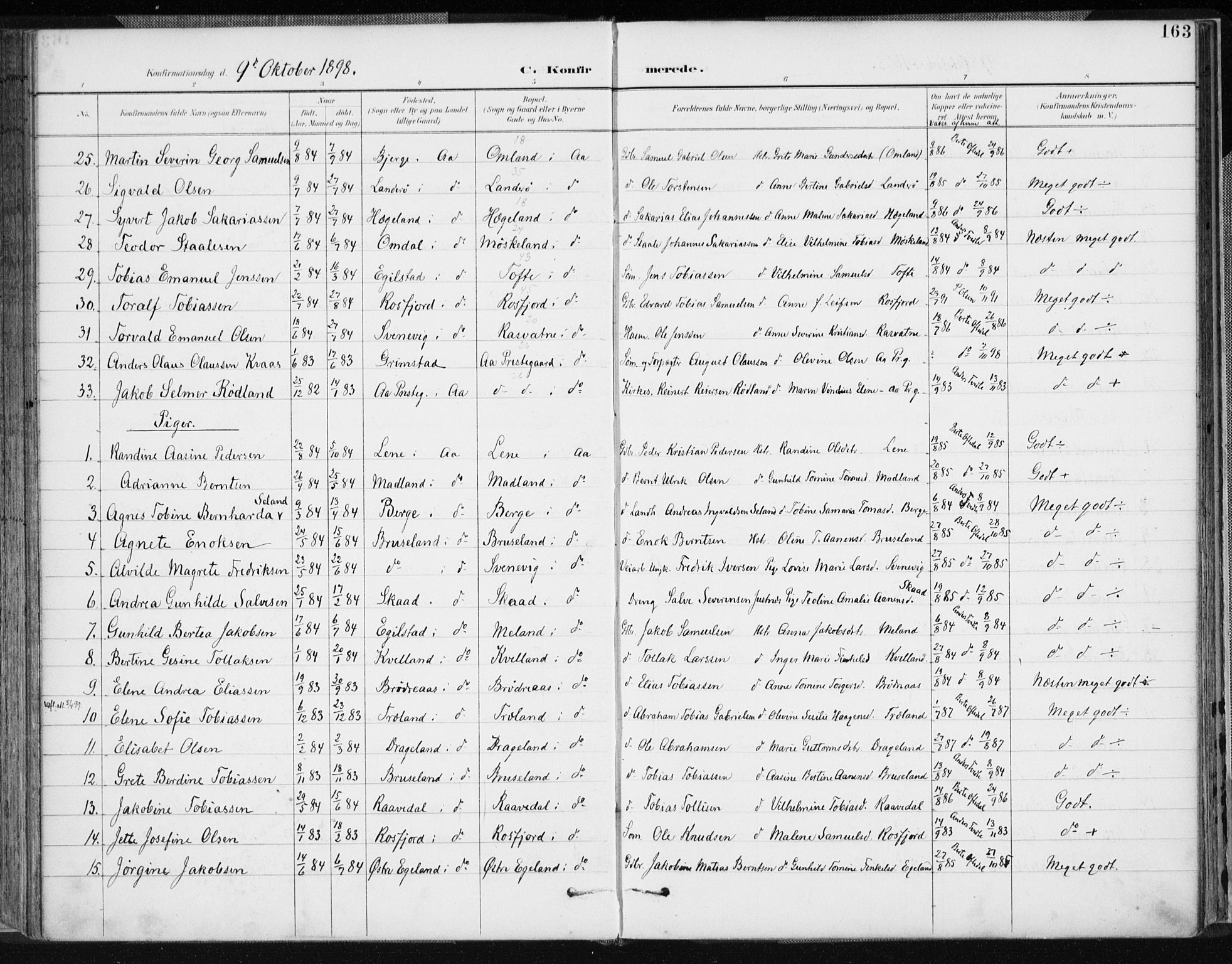 Lyngdal sokneprestkontor, AV/SAK-1111-0029/F/Fa/Fac/L0012: Ministerialbok nr. A 12, 1894-1918, s. 163