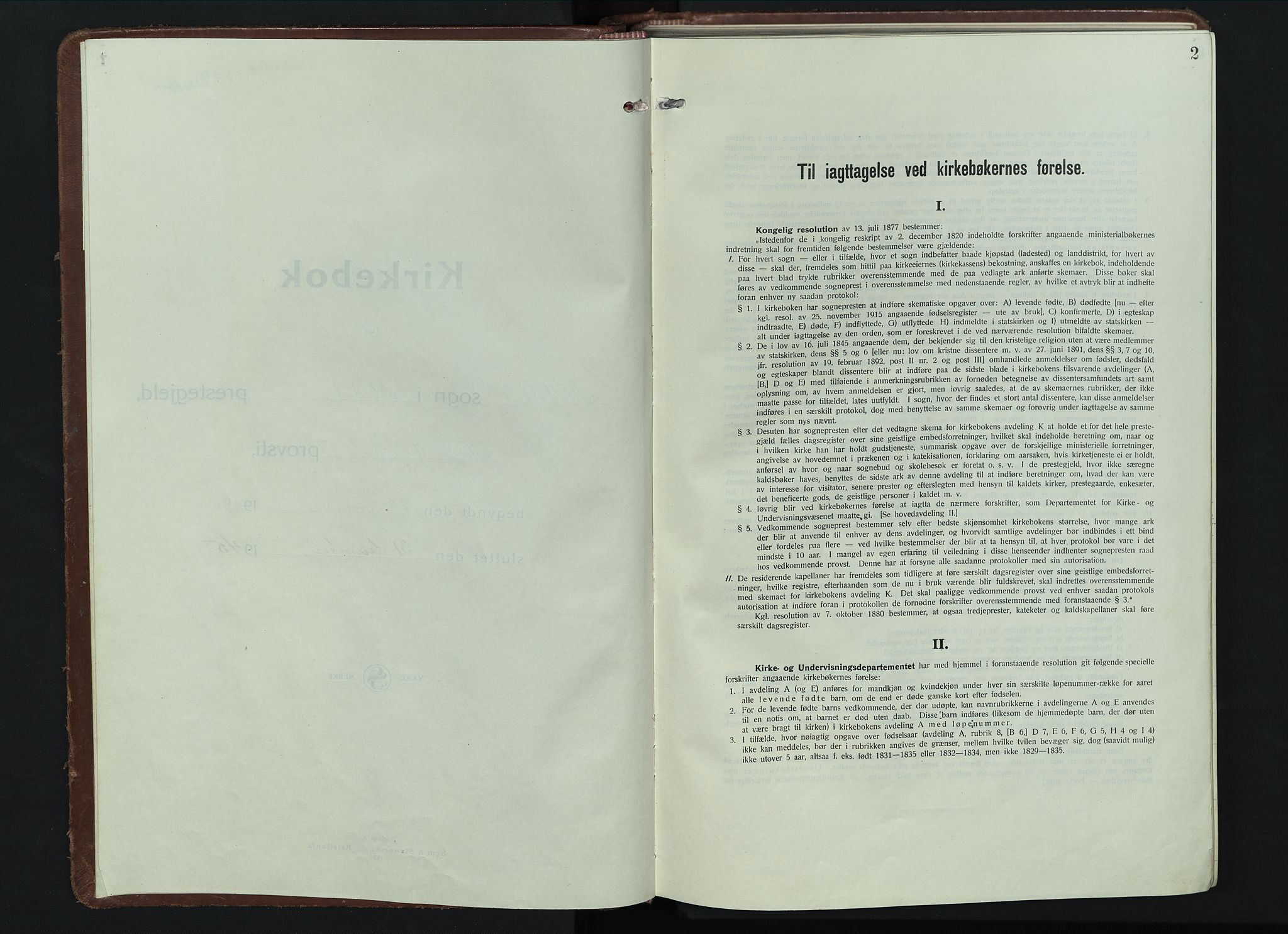 Alvdal prestekontor, AV/SAH-PREST-060/H/Ha/Hab/L0007: Klokkerbok nr. 7, 1924-1945