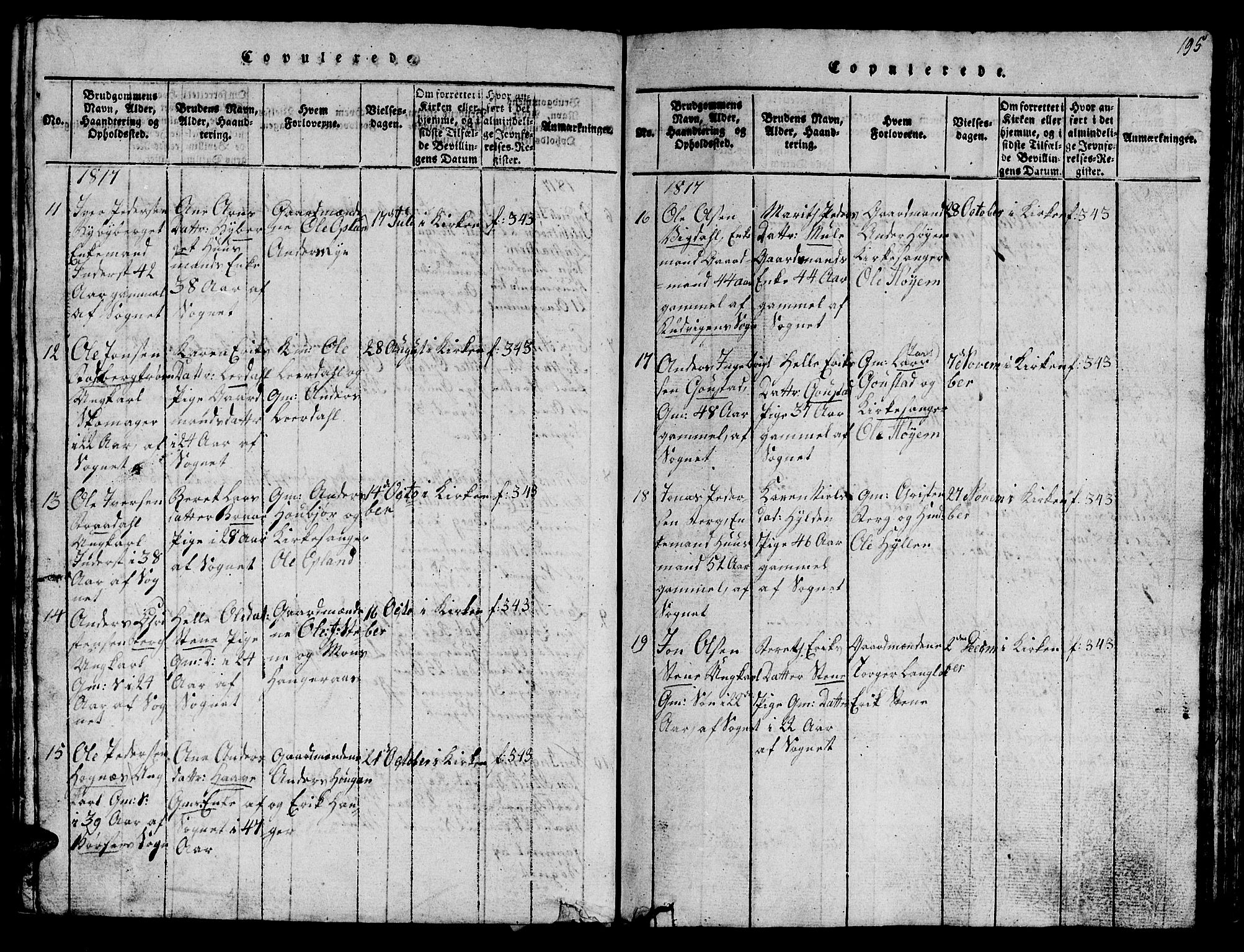 Ministerialprotokoller, klokkerbøker og fødselsregistre - Sør-Trøndelag, SAT/A-1456/612/L0385: Klokkerbok nr. 612C01, 1816-1845, s. 195