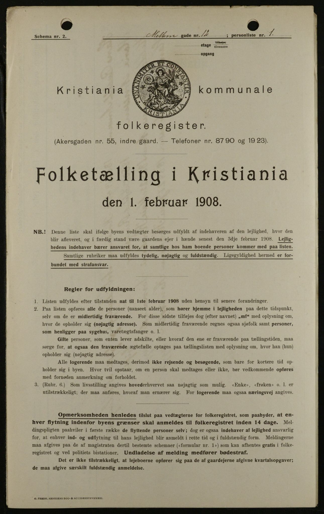 OBA, Kommunal folketelling 1.2.1908 for Kristiania kjøpstad, 1908, s. 58387