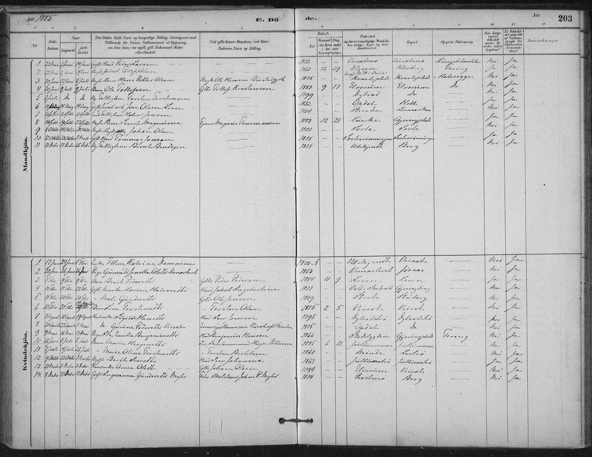 Ministerialprotokoller, klokkerbøker og fødselsregistre - Nord-Trøndelag, SAT/A-1458/710/L0095: Ministerialbok nr. 710A01, 1880-1914, s. 203