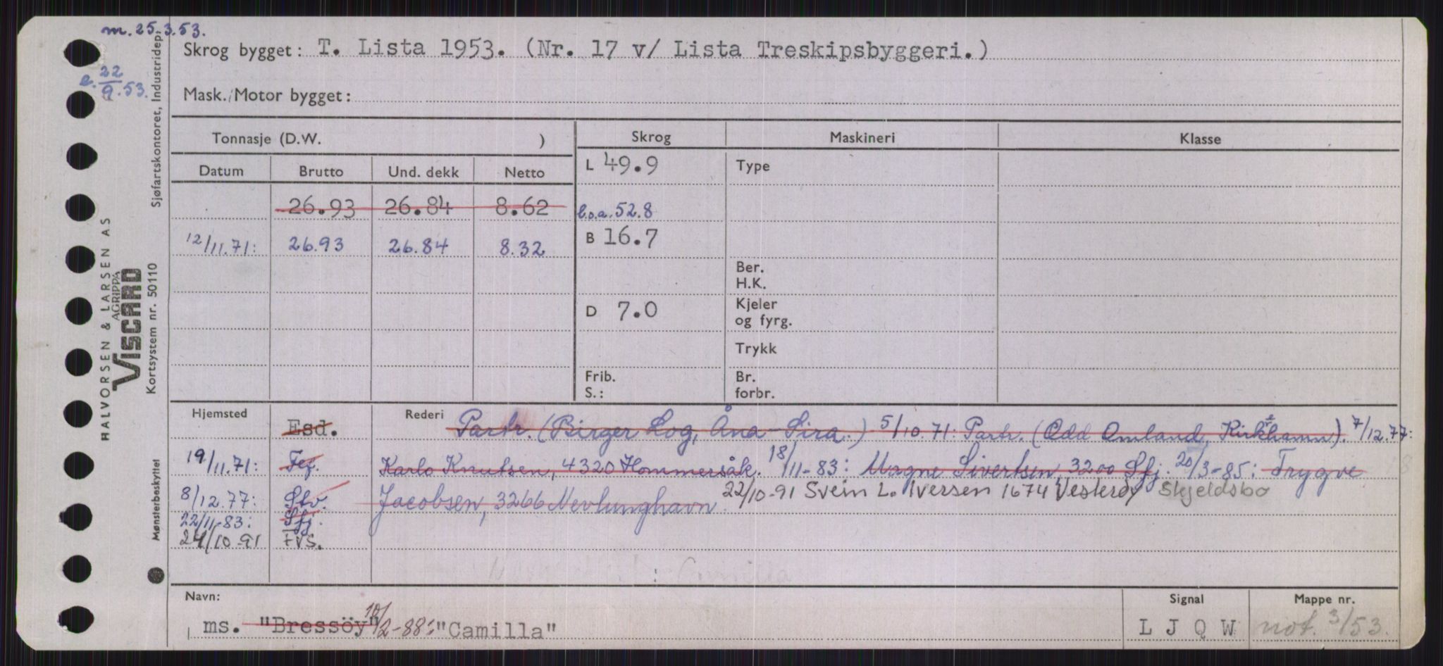 Sjøfartsdirektoratet med forløpere, Skipsmålingen, RA/S-1627/H/Ha/L0001/0002: Fartøy, A-Eig / Fartøy Bjør-Eig, s. 551