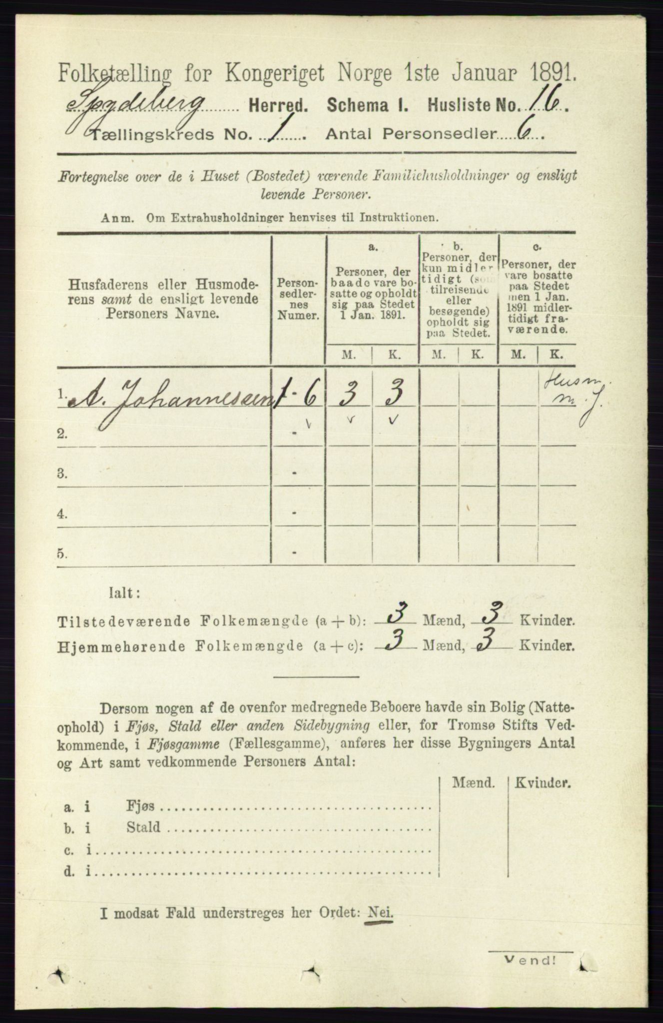 RA, Folketelling 1891 for 0123 Spydeberg herred, 1891, s. 51