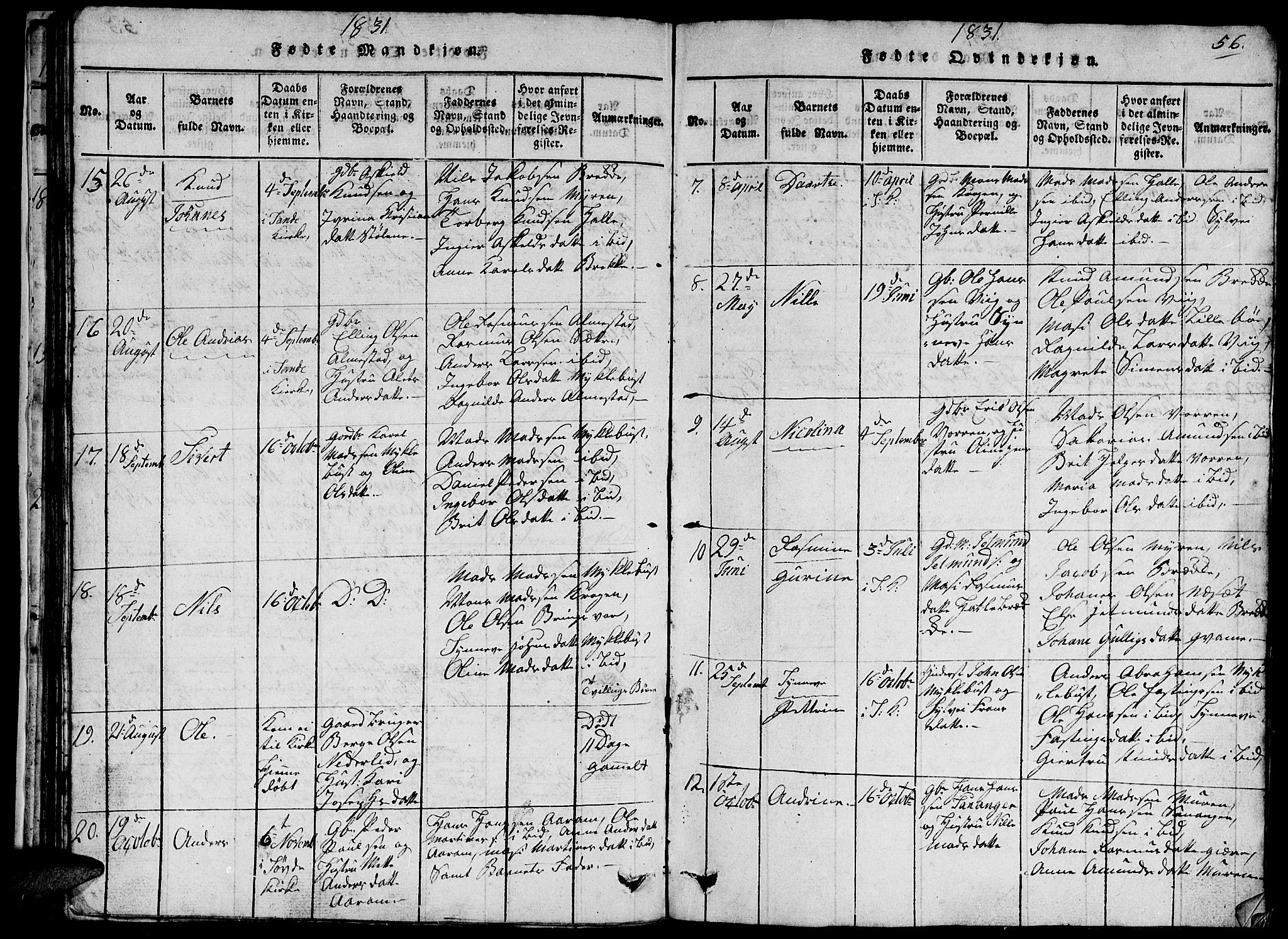 Ministerialprotokoller, klokkerbøker og fødselsregistre - Møre og Romsdal, SAT/A-1454/503/L0046: Klokkerbok nr. 503C01, 1816-1842, s. 56