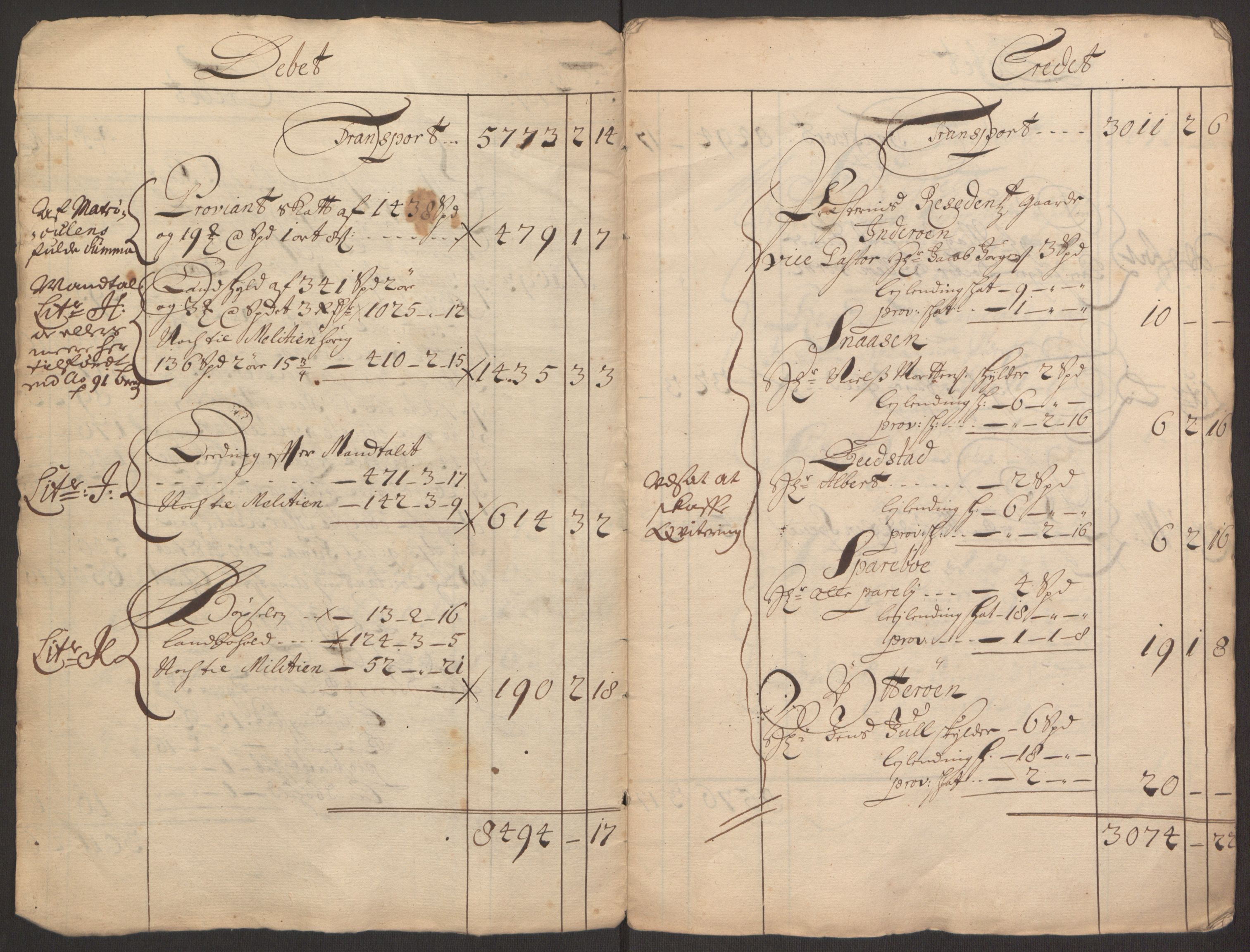 Rentekammeret inntil 1814, Reviderte regnskaper, Fogderegnskap, RA/EA-4092/R63/L4308: Fogderegnskap Inderøy, 1692-1694, s. 418