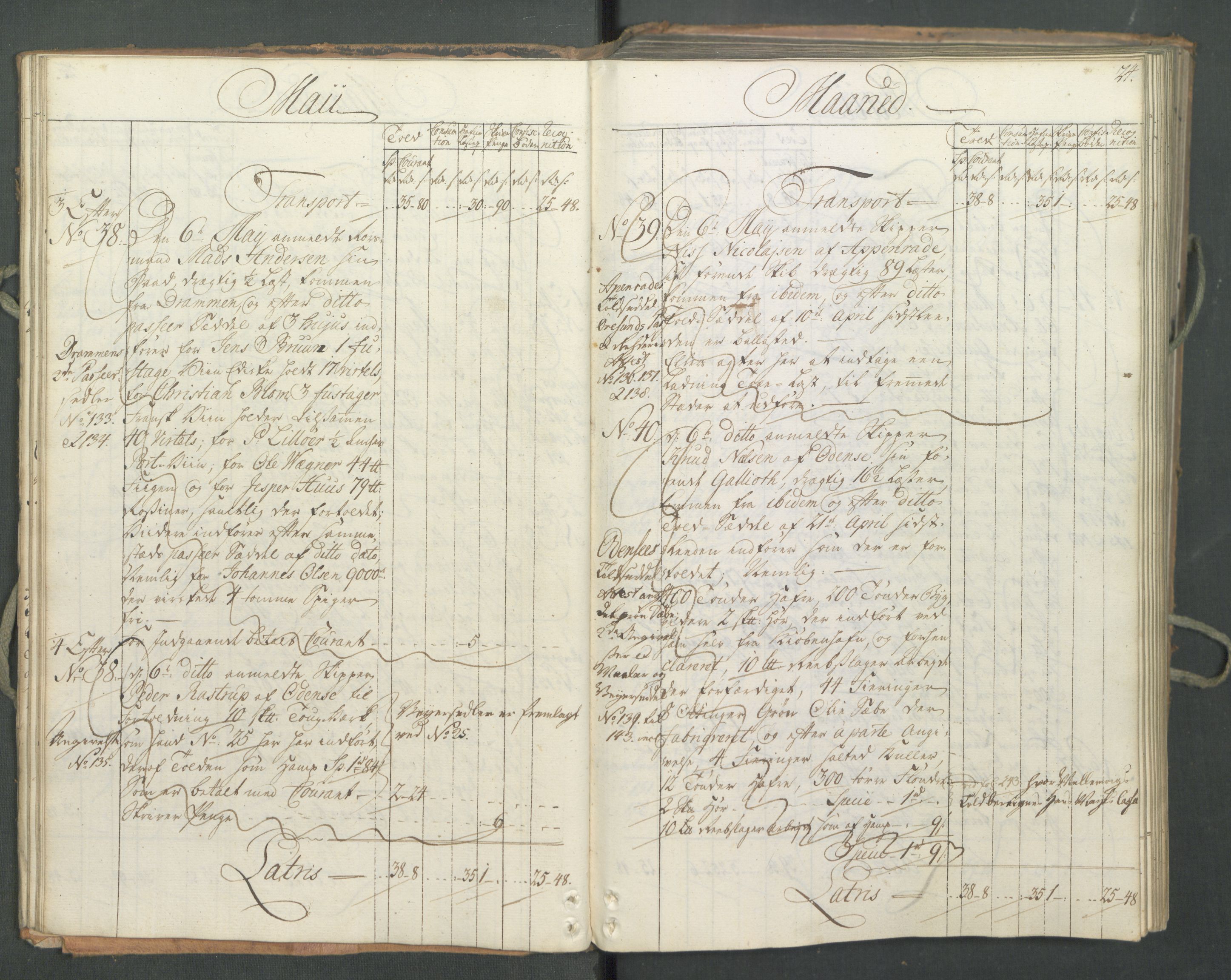 Generaltollkammeret, tollregnskaper, AV/RA-EA-5490/R12/L0046/0001: Tollregnskaper Langesund / Inngående hovedtollbok, 1762, s. 23b-24a