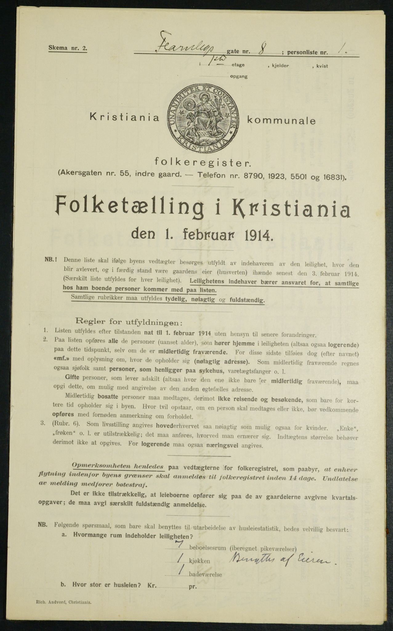 OBA, Kommunal folketelling 1.2.1914 for Kristiania, 1914, s. 24125