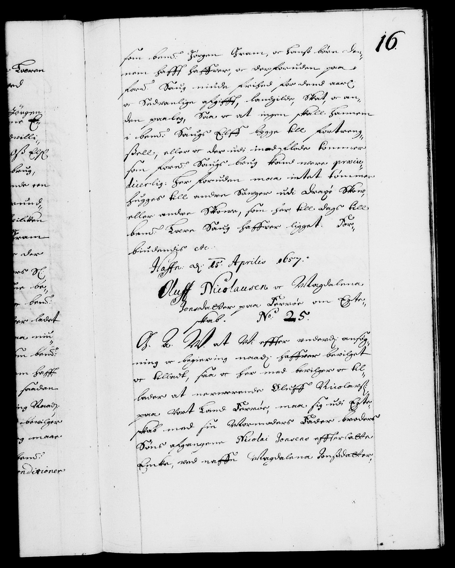 Danske Kanselli 1572-1799, RA/EA-3023/F/Fc/Fca/Fcaa/L0009: Norske registre (mikrofilm), 1657-1660, s. 16a