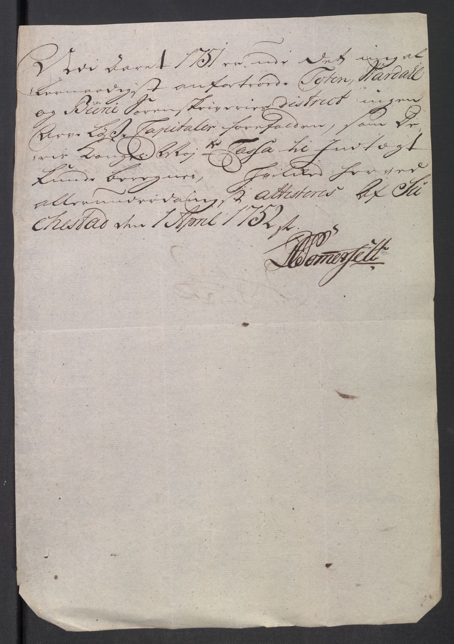 Rentekammeret inntil 1814, Reviderte regnskaper, Fogderegnskap, RA/EA-4092/R18/L1348: Fogderegnskap Hadeland, Toten og Valdres, 1750-1751, s. 480