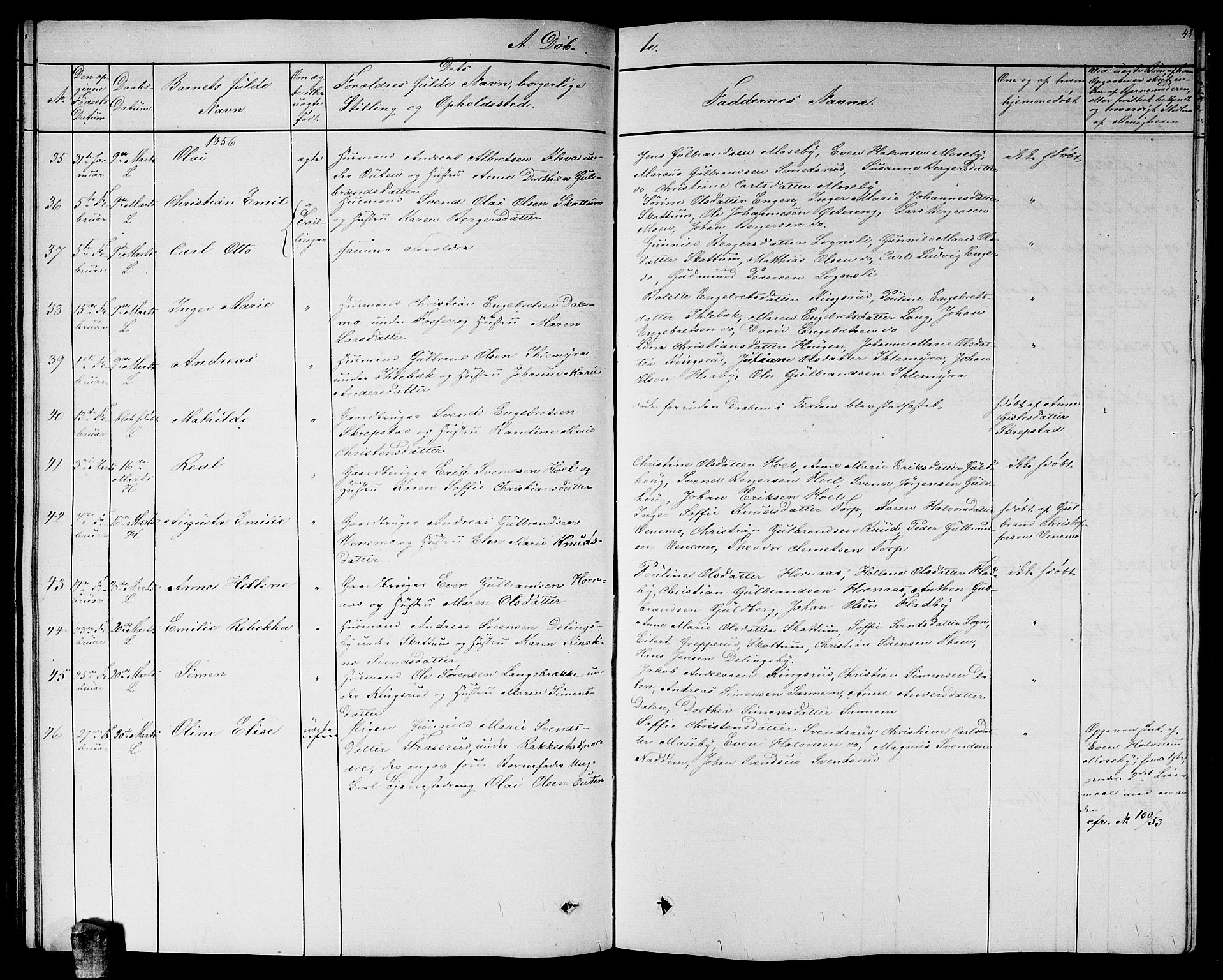 Høland prestekontor Kirkebøker, AV/SAO-A-10346a/G/Ga/L0004: Klokkerbok nr. I 4, 1854-1862, s. 43