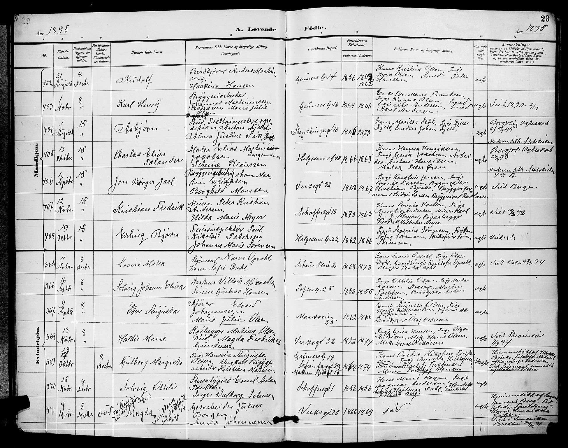 Paulus prestekontor Kirkebøker, AV/SAO-A-10871/G/Ga/L0004: Klokkerbok nr. 4, 1895-1898, s. 23
