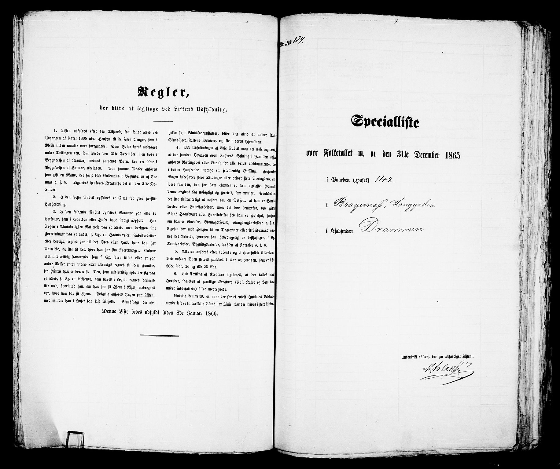 RA, Folketelling 1865 for 0602aB Bragernes prestegjeld i Drammen kjøpstad, 1865, s. 299