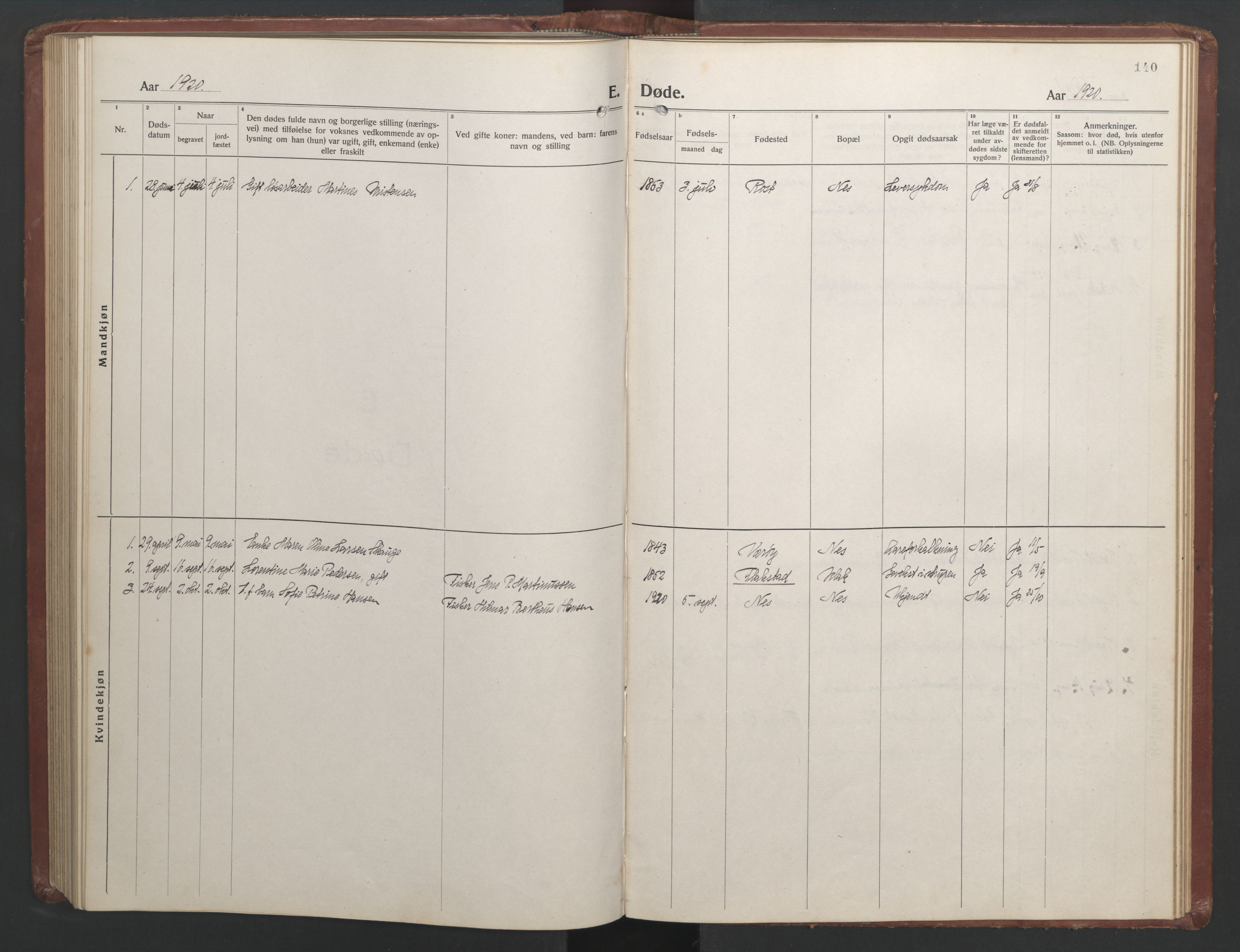 Ministerialprotokoller, klokkerbøker og fødselsregistre - Nordland, SAT/A-1459/808/L0132: Klokkerbok nr. 808C03, 1920-1946, s. 140