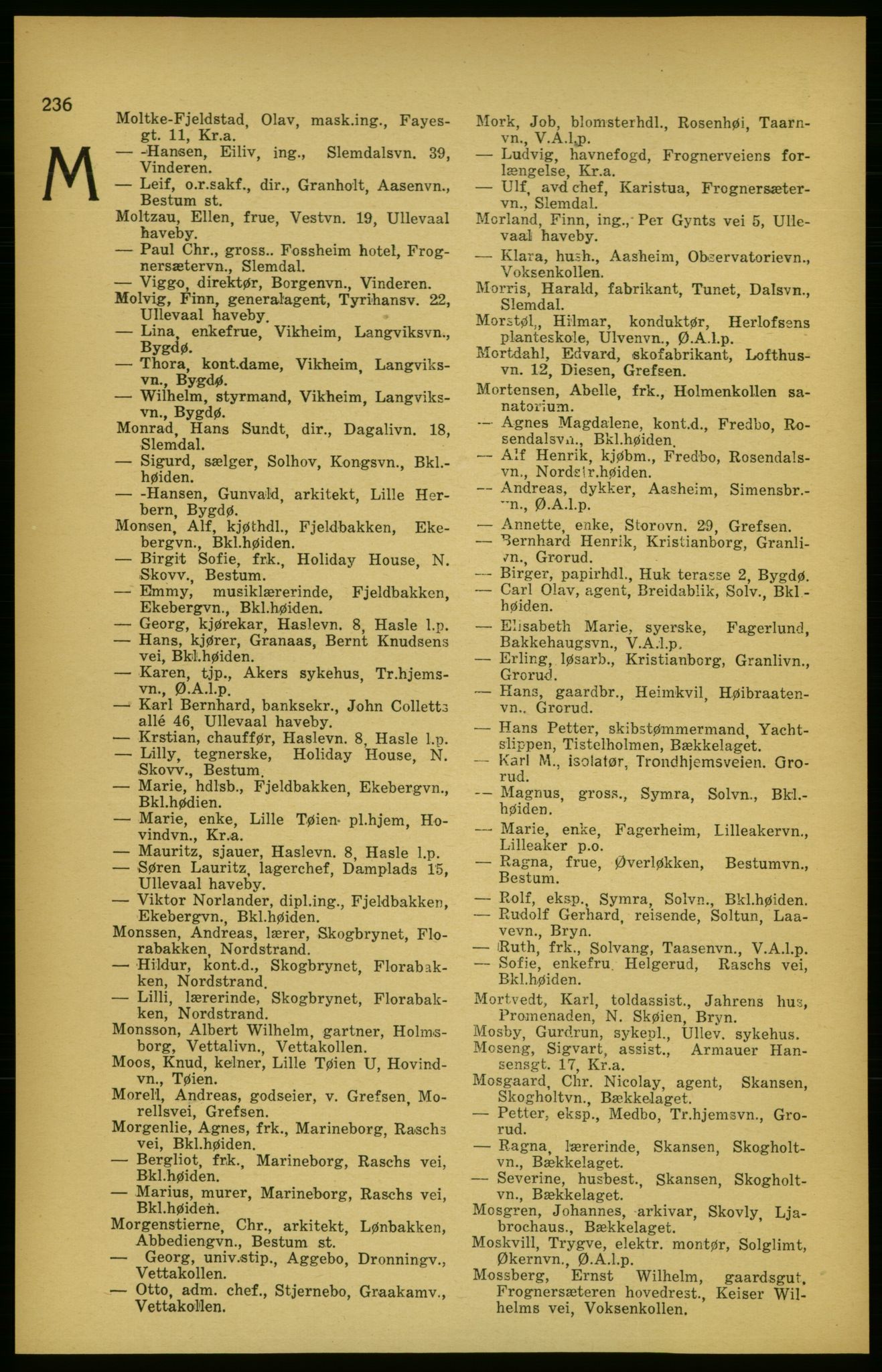 Aker adressebok/adressekalender, PUBL/001/A/003: Akers adressekalender, 1924-1925, s. 236