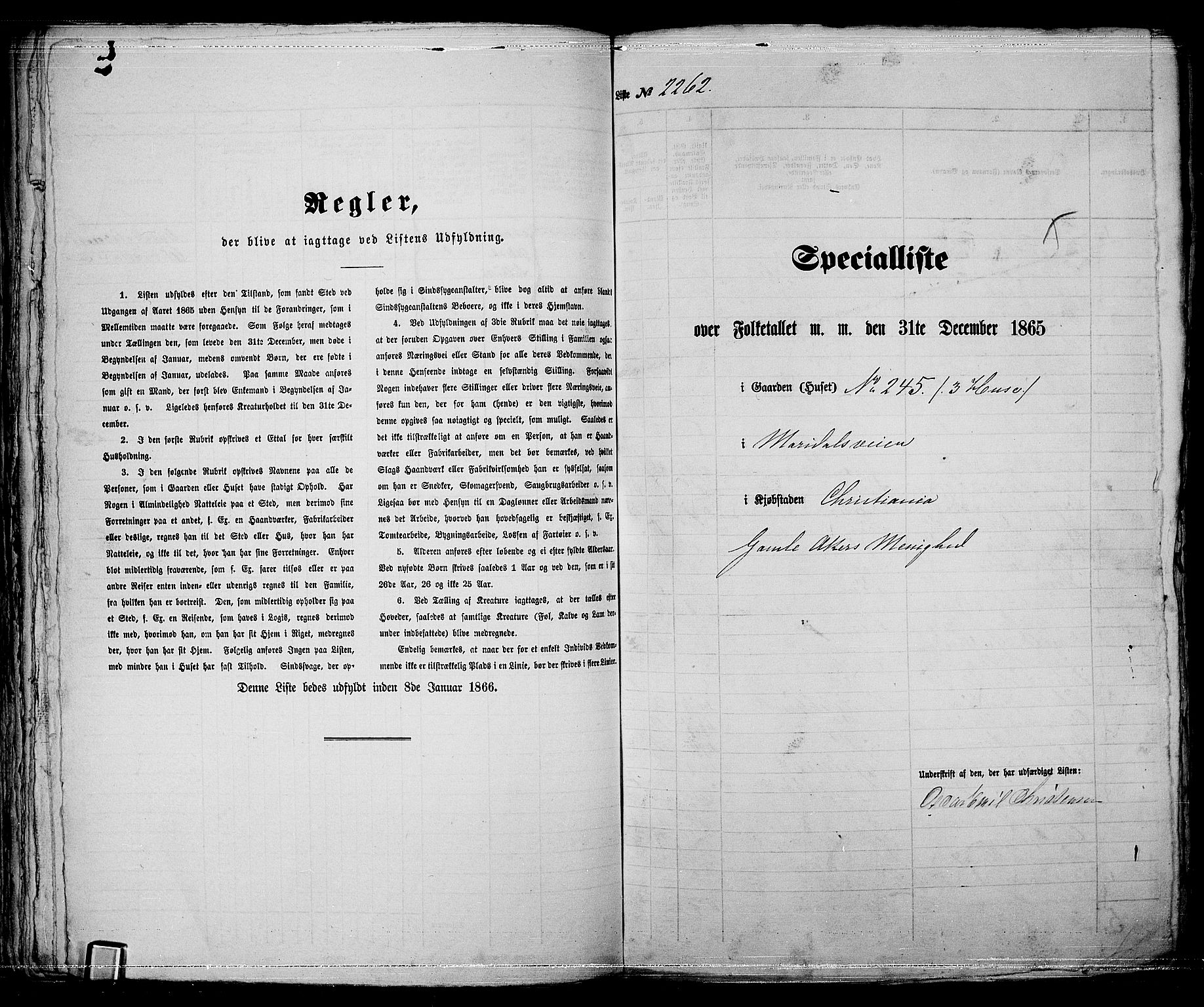 RA, Folketelling 1865 for 0301 Kristiania kjøpstad, 1865, s. 5037