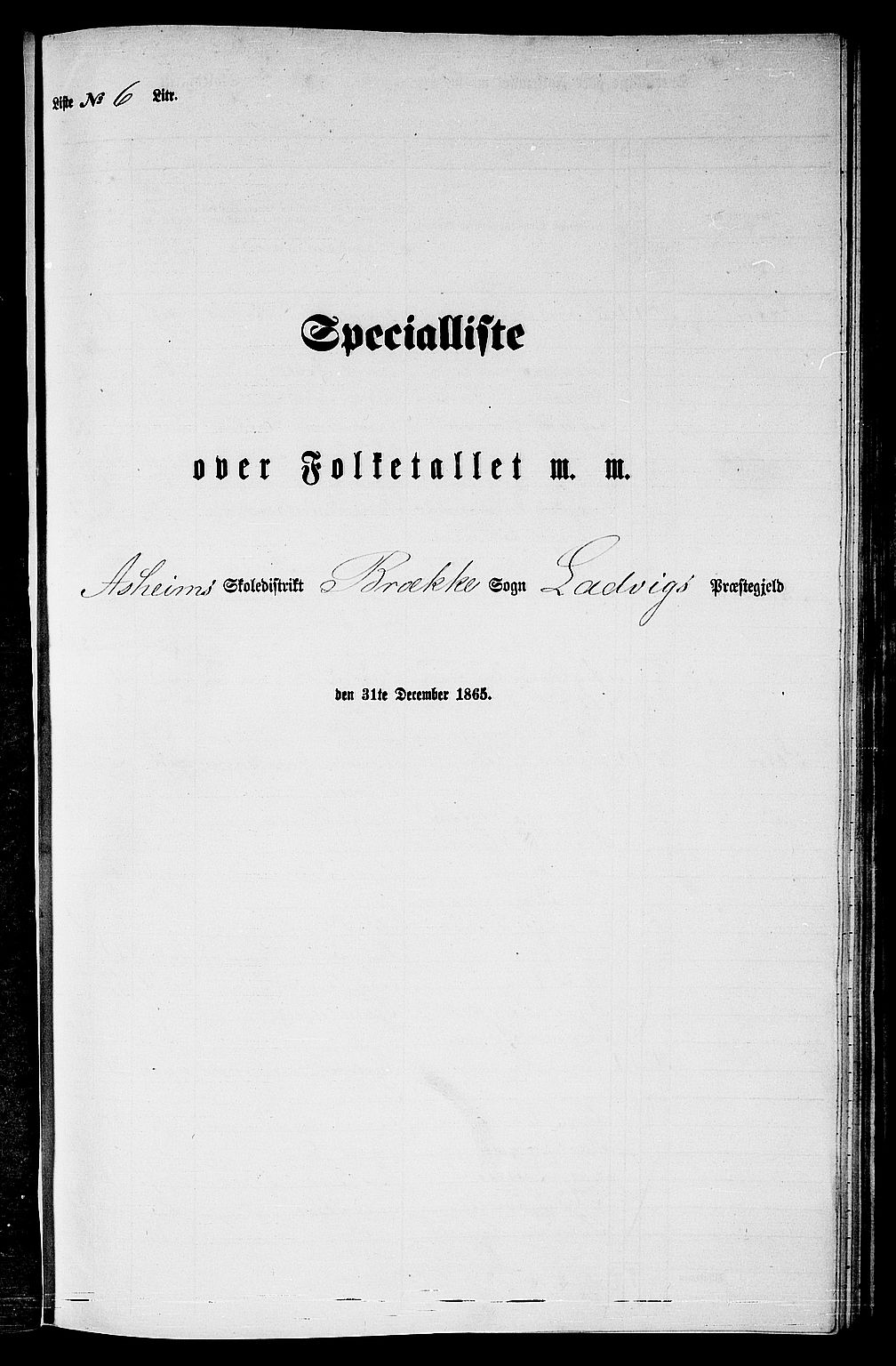 RA, Folketelling 1865 for 1415P Lavik prestegjeld, 1865, s. 86