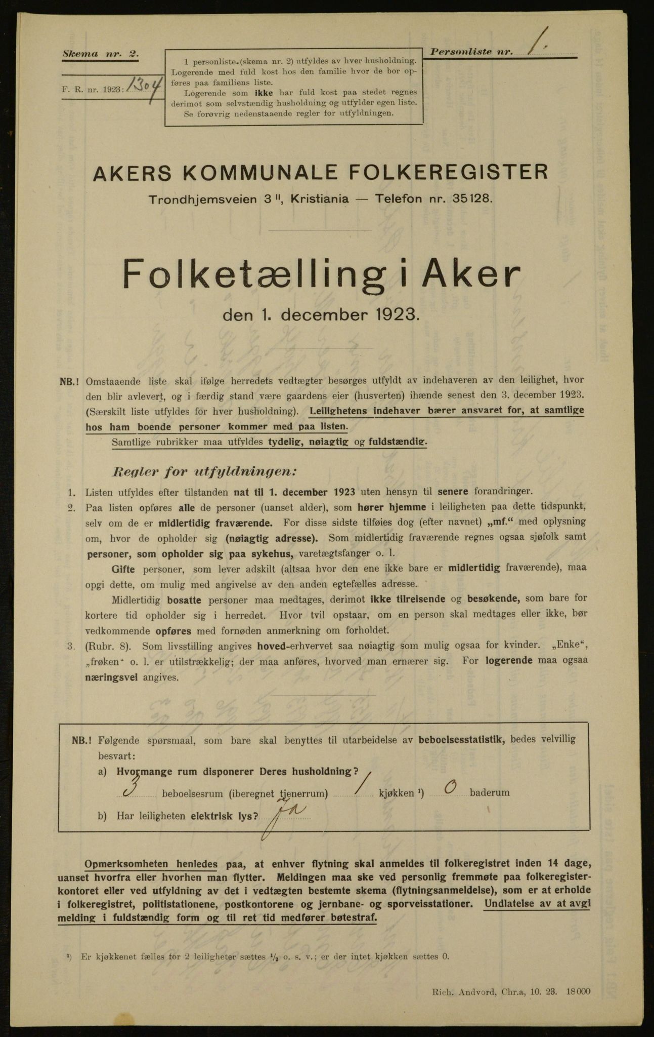 , Kommunal folketelling 1.12.1923 for Aker, 1923, s. 15976