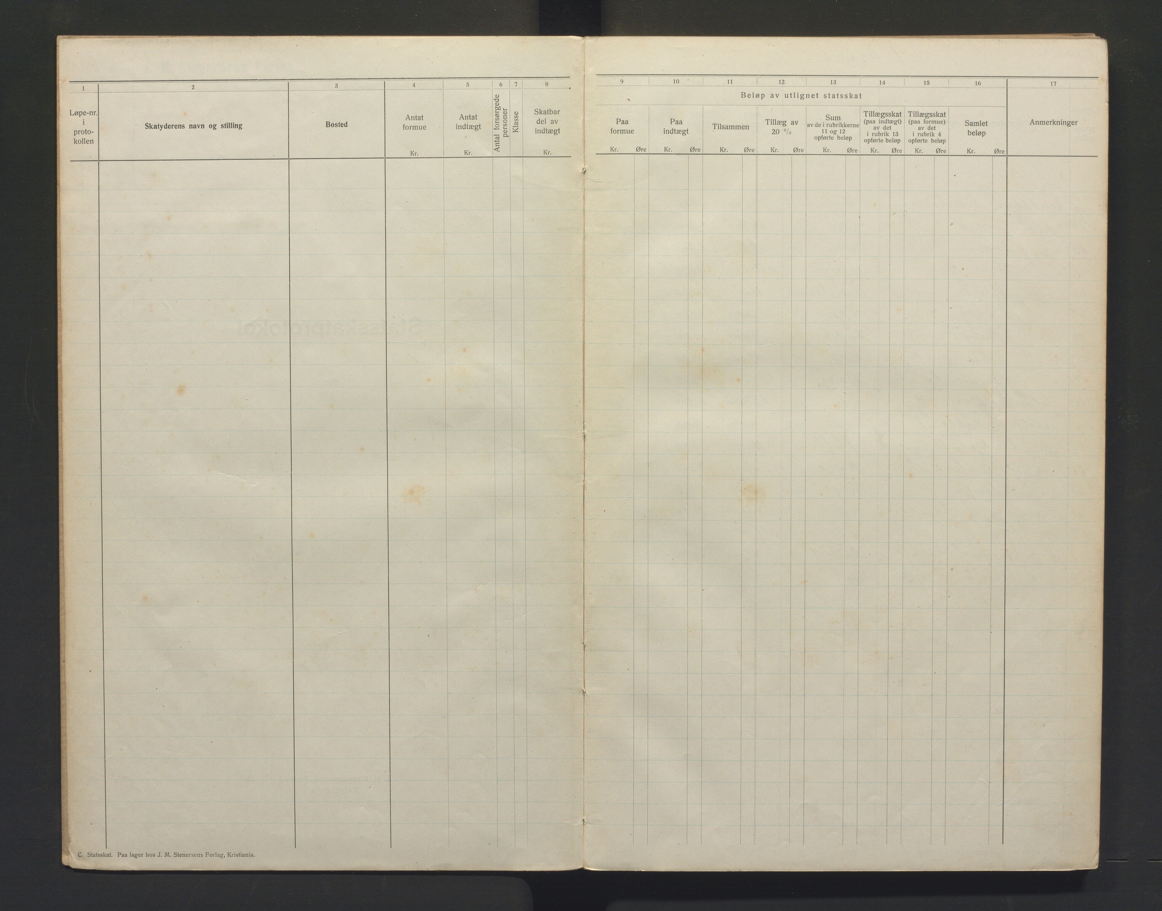 Voss kommune. Likningsnemnda, IKAH/1235-142/F/Fb/L0001: Statsskattprotokoll, 1916-1917