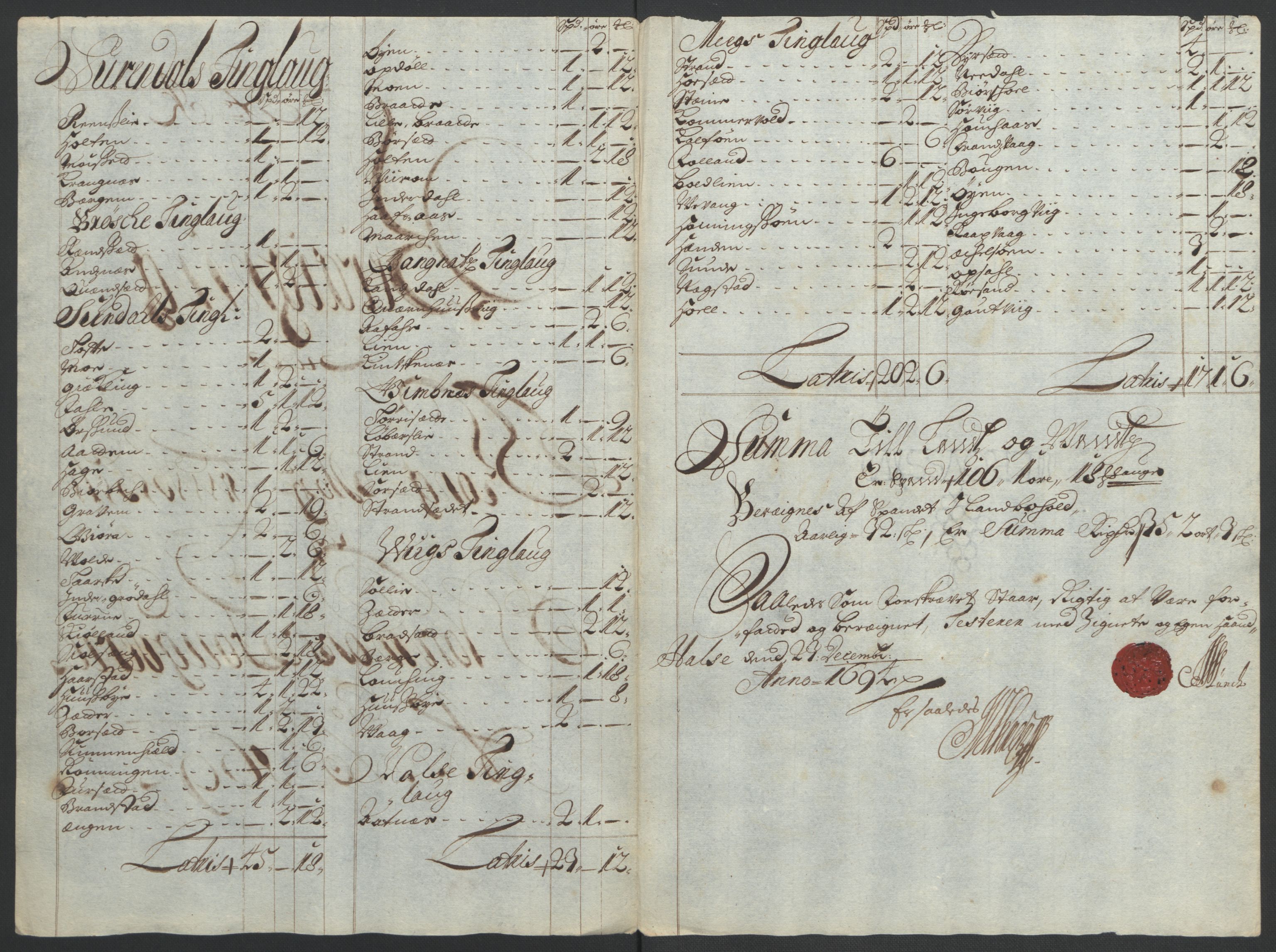 Rentekammeret inntil 1814, Reviderte regnskaper, Fogderegnskap, AV/RA-EA-4092/R56/L3736: Fogderegnskap Nordmøre, 1694-1696, s. 103