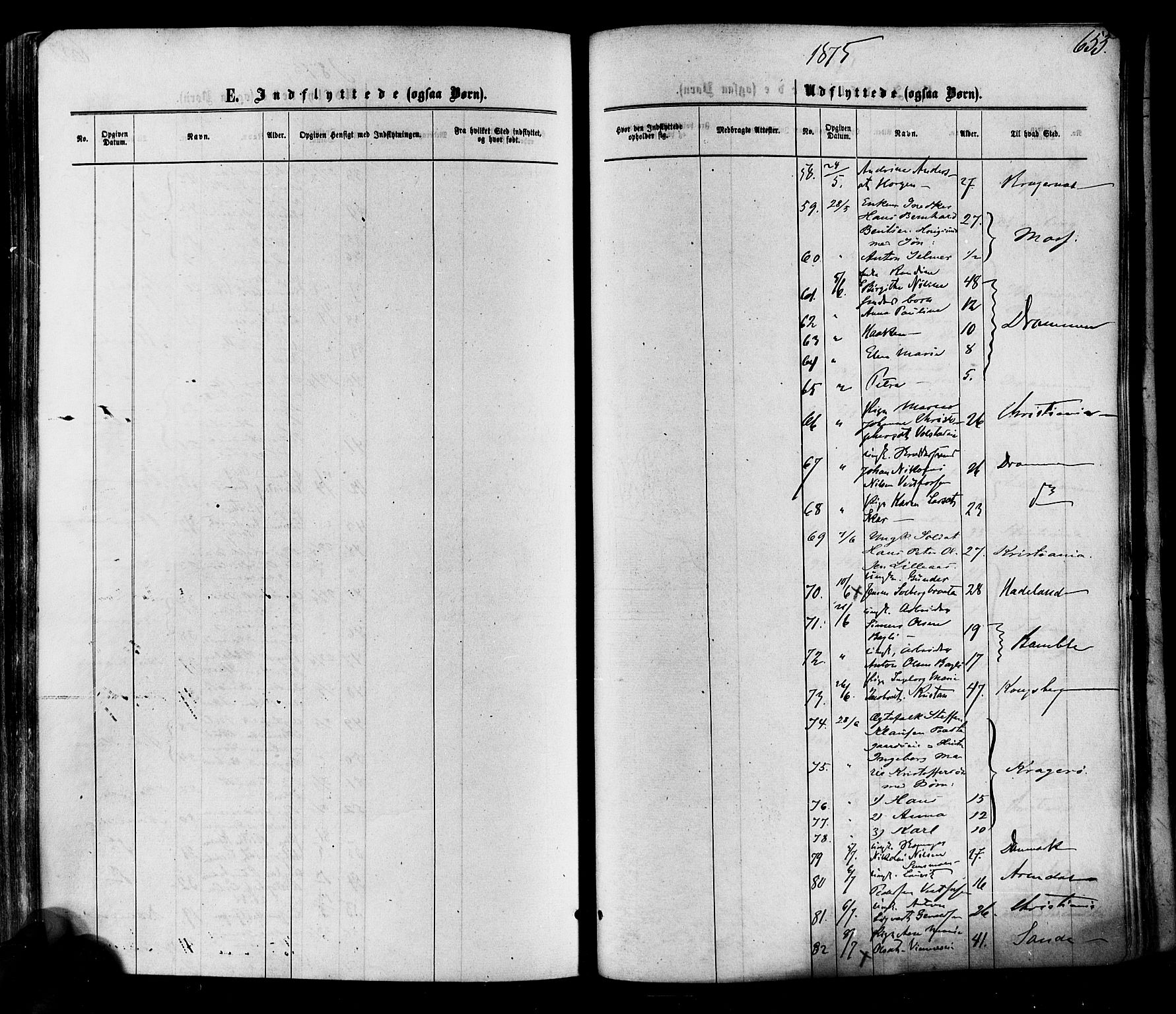 Eiker kirkebøker, AV/SAKO-A-4/F/Fa/L0017: Ministerialbok nr. I 17, 1869-1877, s. 653