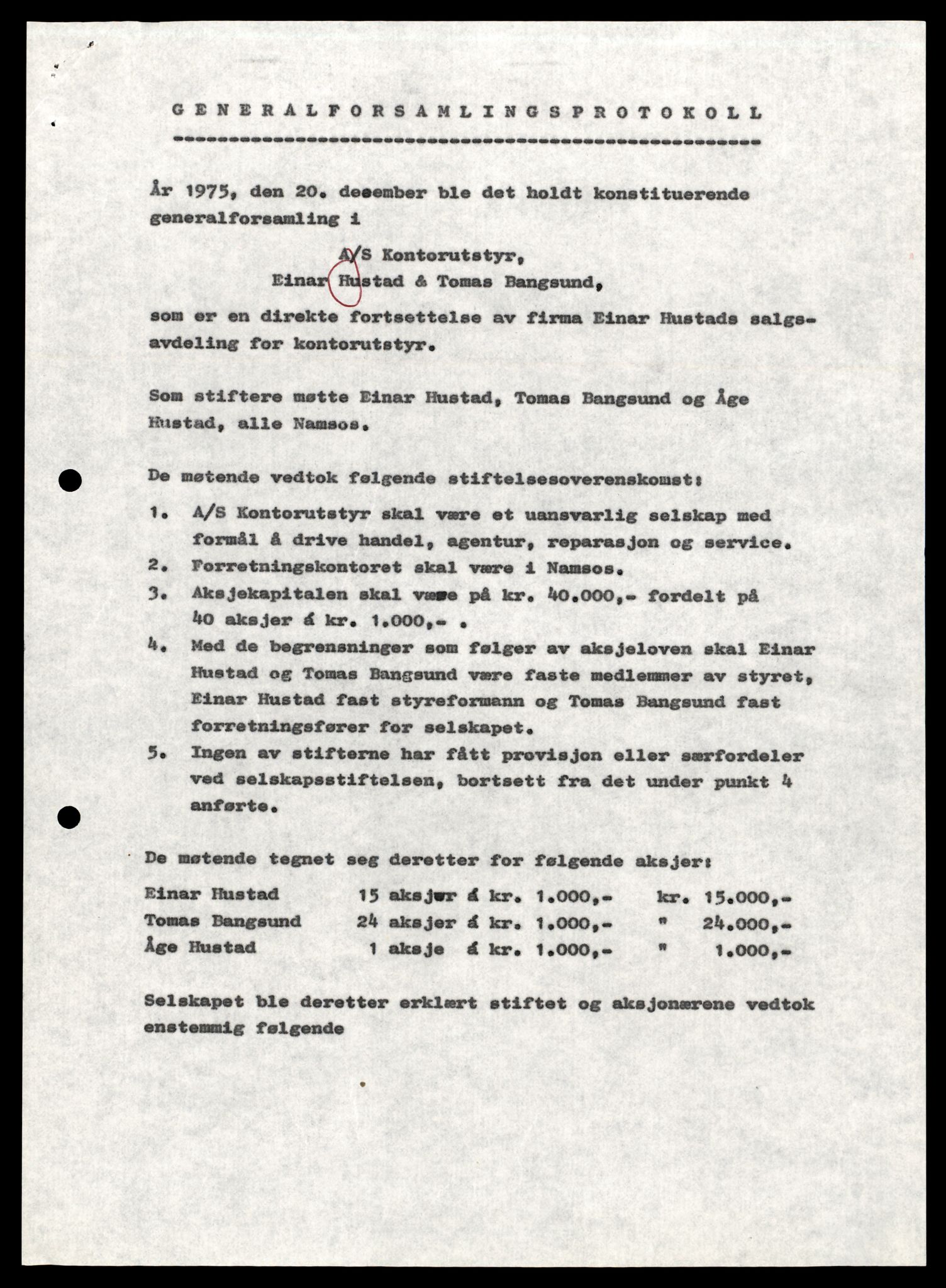 Namdal sorenskriveri, SAT/A-4133/2/J/Jd/Jdd/L0006: Bilag. Aksjeselskap, K-M, 1944-1990, s. 1