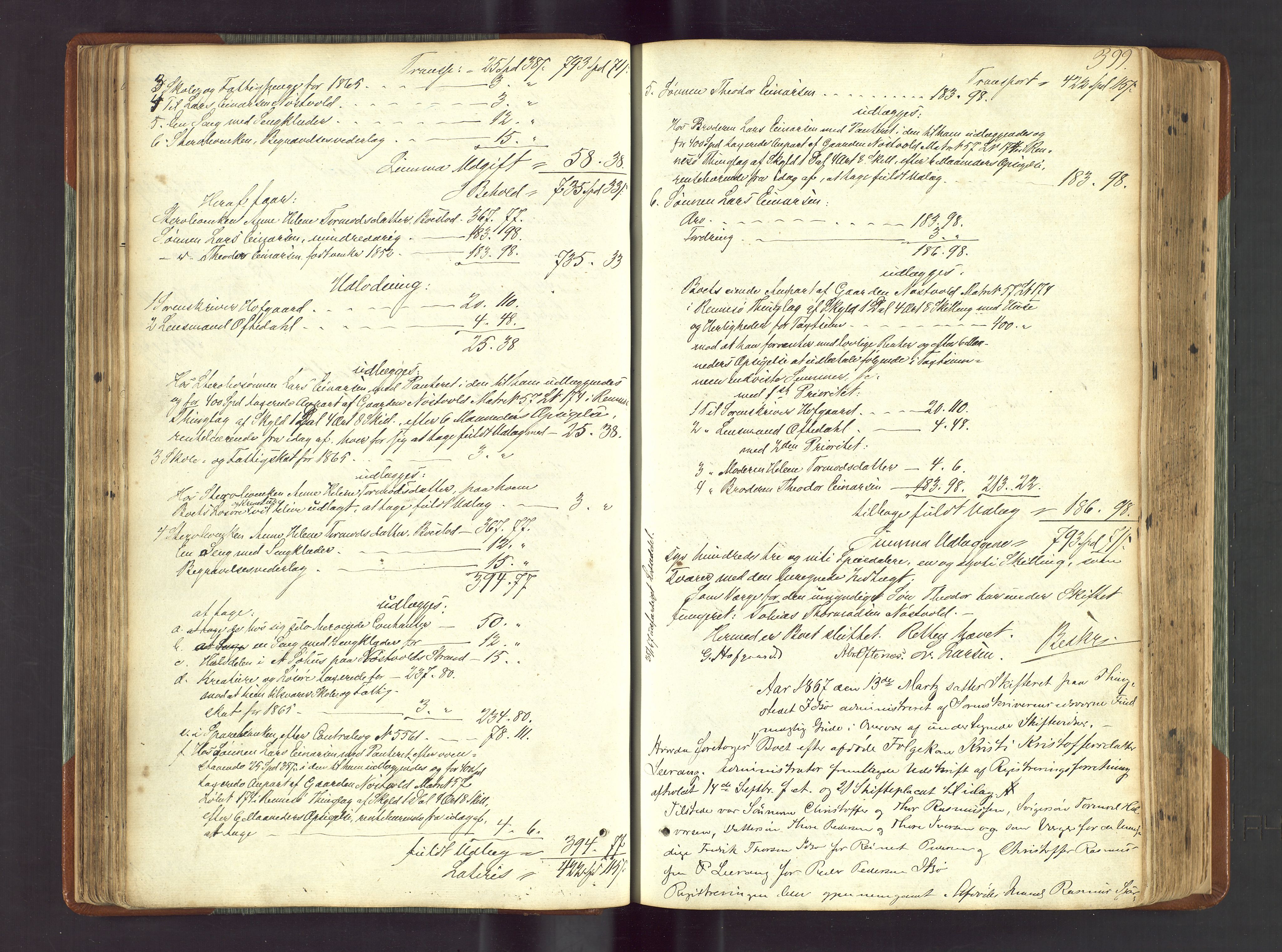Ryfylke tingrett, AV/SAST-A-100055/001/IV/IVF/L0012b: Skifteforhandlingsprotokoll D1 Høle og Rennesøy, 1847-1880, s. 399