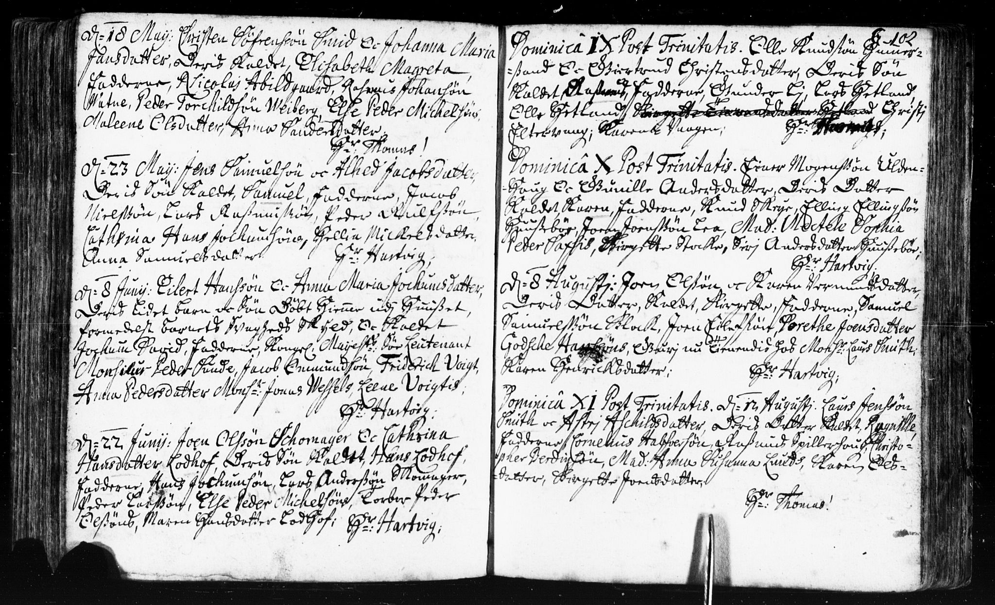 Domkirken sokneprestkontor, AV/SAST-A-101812/001/30/30BB/L0002: Klokkerbok nr. B 2, 1714-1733, s. 102