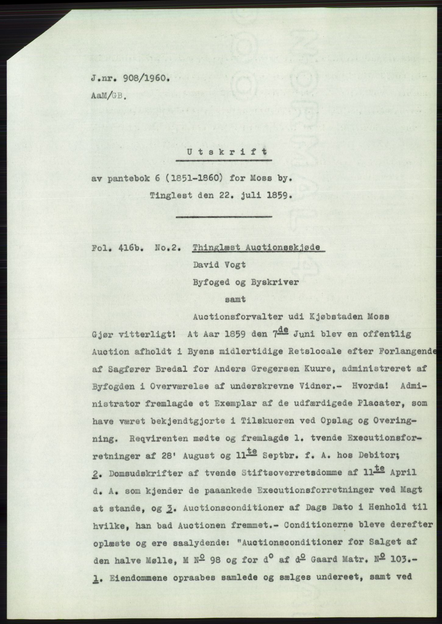 Statsarkivet i Oslo, SAO/A-10621/Z/Zd/L0012: Avskrifter, j.nr 802-1722/1960, 1960, s. 119